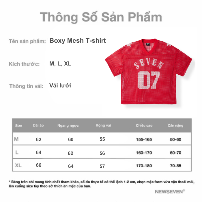 Mô tả Áo thun jersey lưới cổ V NEWSEVEN Boxy Mesh T-shirt NAT.455 - 1