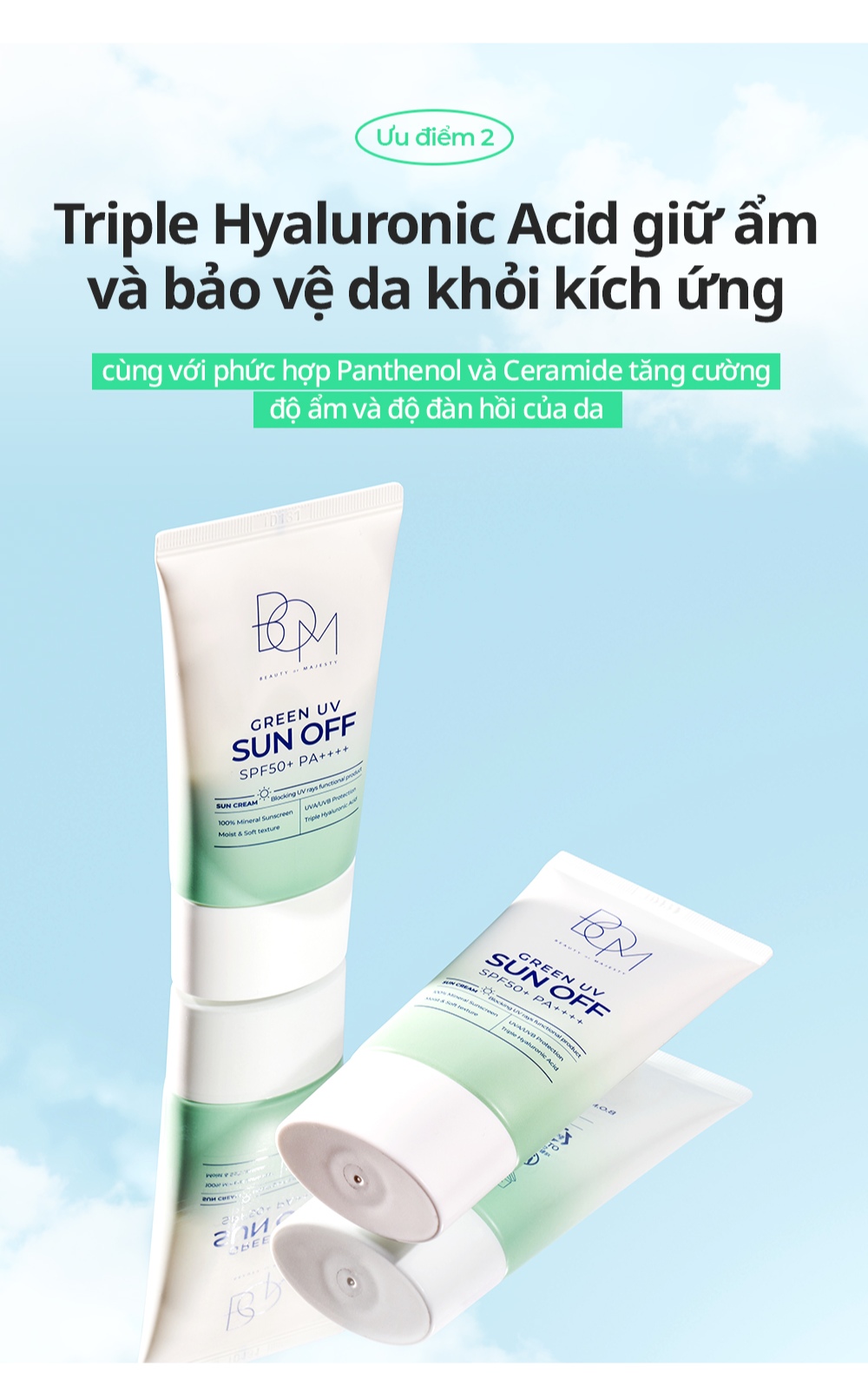 Mô tả Bộ Đôi 2 Chai Kem Chống Nắng BOM Green UV SUN OFF (SPF50+,PA++++) 50ml - 4