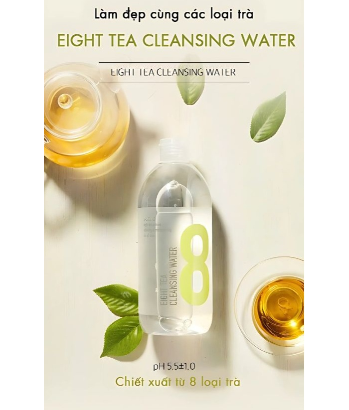 Mô tả Nước Tẩy Trang Làm Sạch Da/Dưỡng Ẩm Không Chứa Cồn BOM Eight Tea 500ml - 1