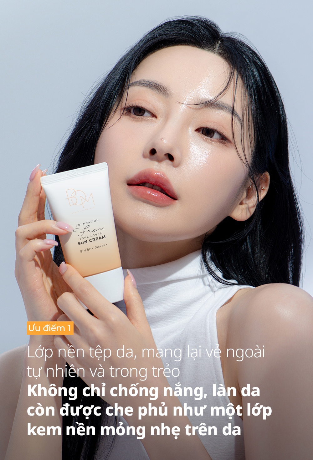 Mô tả Kem chống nắng che khuyết điểm BOM Foundation Free Tone Cover Sun Cream - 50G - 4