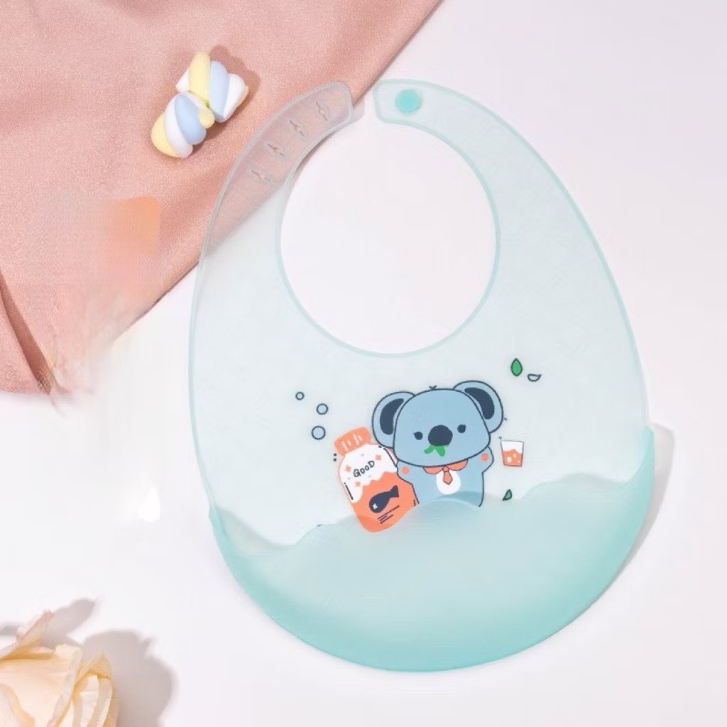 Mô tả Yếm Máng silicone Hình Trứng KidAndMom siêu nhẹ siêu mềm mại có nấc điều chỉnh - 1