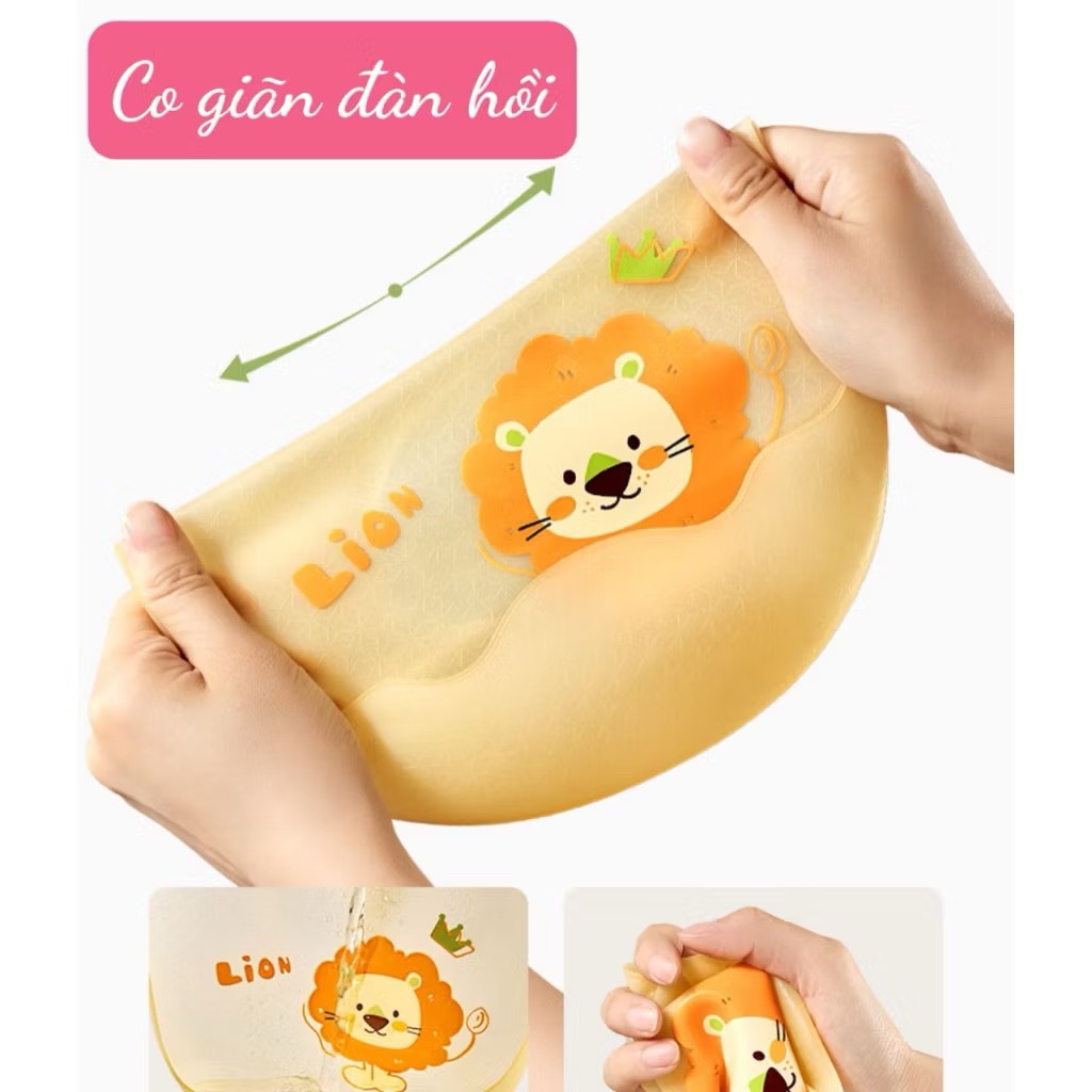 Mô tả Yếm Máng silicone Hình Trứng KidAndMom siêu nhẹ siêu mềm mại có nấc điều chỉnh - 3