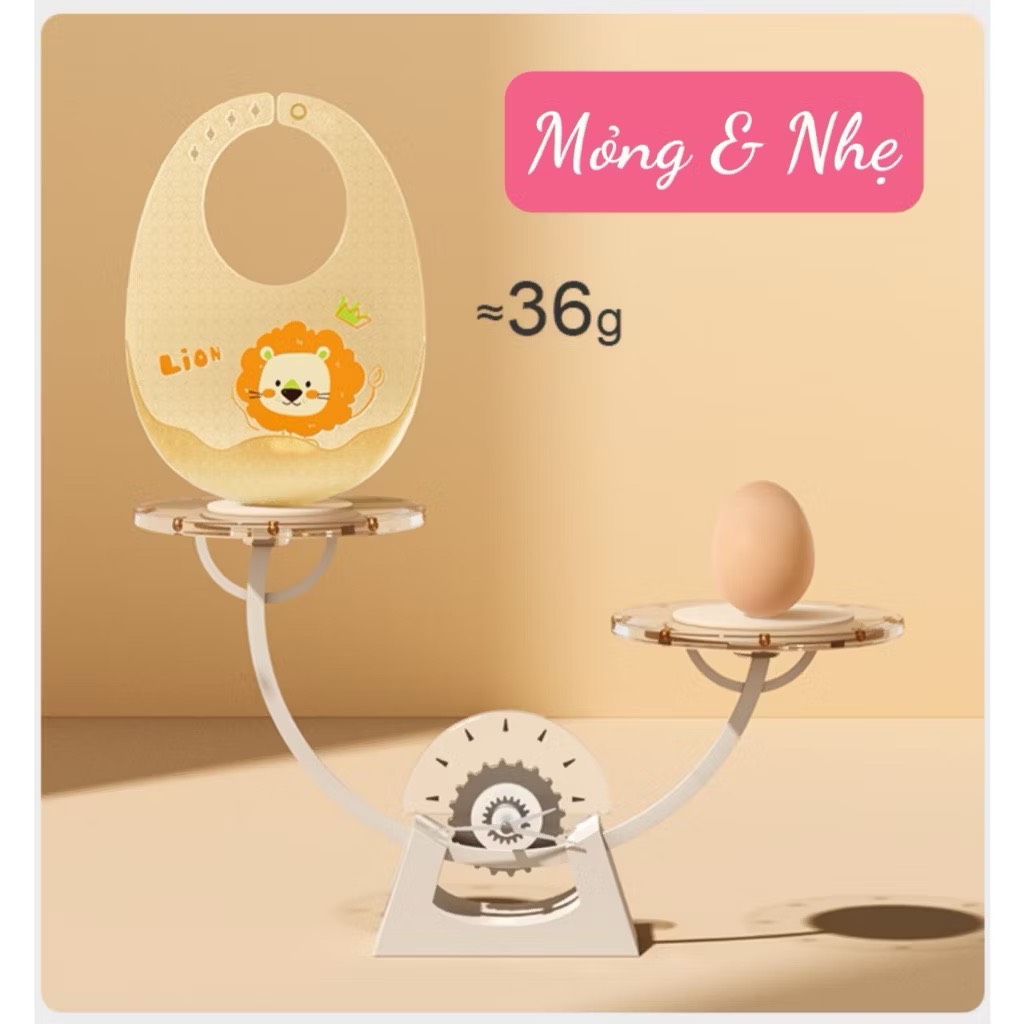 Mô tả Yếm Máng silicone Hình Trứng KidAndMom siêu nhẹ siêu mềm mại có nấc điều chỉnh - 4