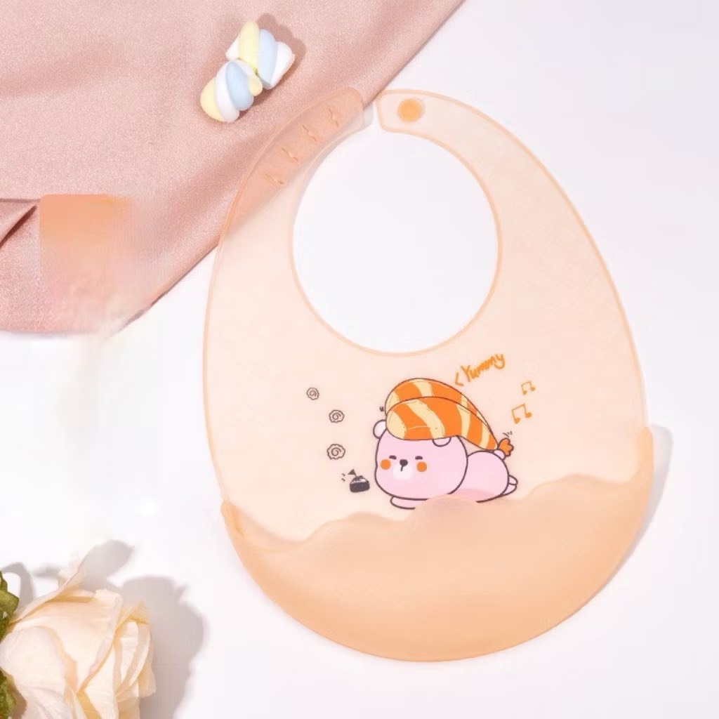 Mô tả Yếm Máng silicone Hình Trứng KidAndMom siêu nhẹ siêu mềm mại có nấc điều chỉnh - 5