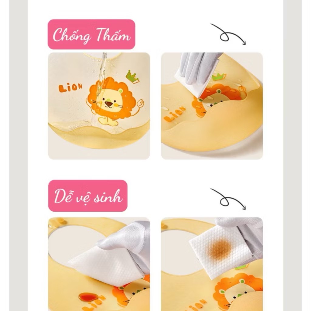 Mô tả Yếm Máng silicone Hình Trứng KidAndMom siêu nhẹ siêu mềm mại có nấc điều chỉnh - 7