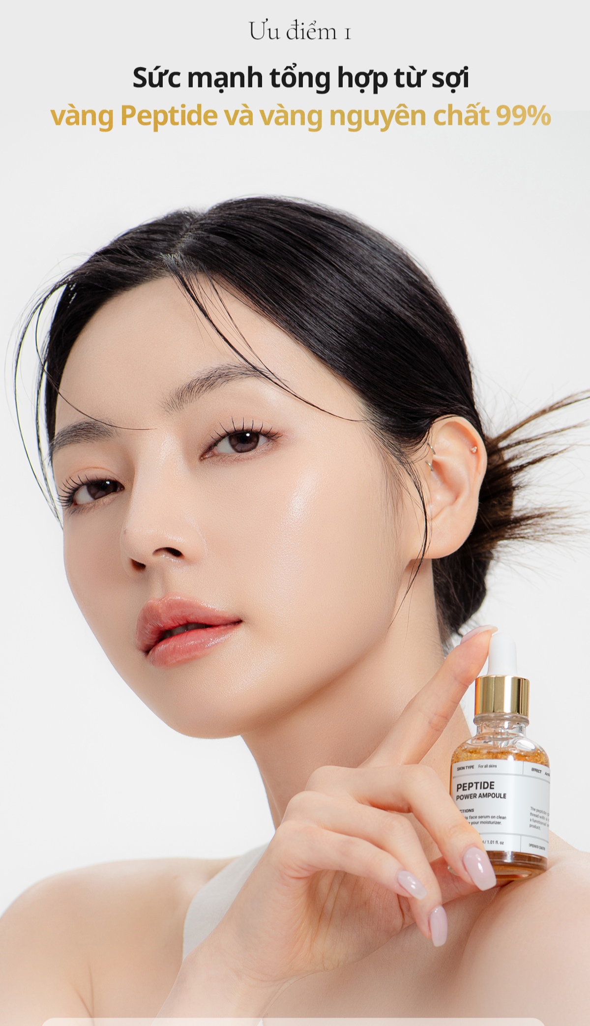 Mô tả Tinh chất cải thiện độ đàn hồi da làm sáng da BOM Peptide Power Ampoule 30ml - 3