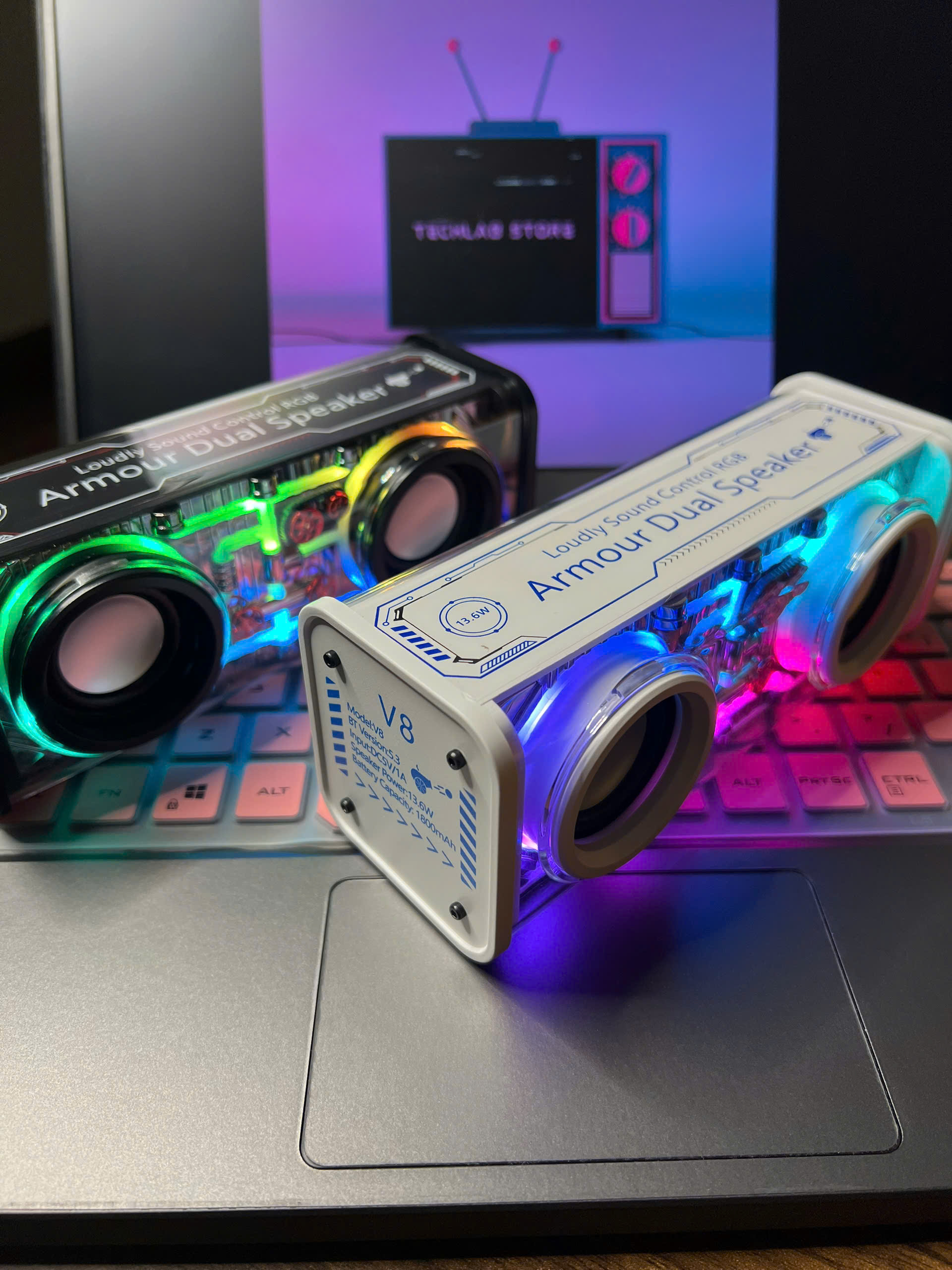Loa Bluetooth V8 Có Đèn LED RGB, Điều Chỉnh Được Màu Đèn, Đèn Nháy Theo ...