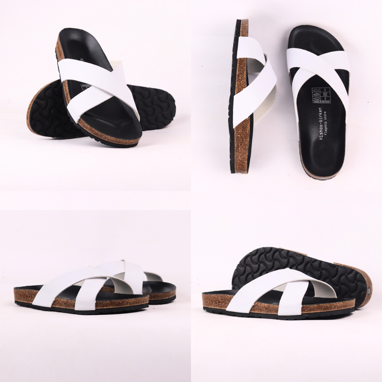 Mô tả Dép đế trấu 2 quai chéo Birken Da Tổng Hợp Nam Nữ Chính Hãng Công Sở Văn Phòng Đi Chơi Hishoo VNXK S096 - 9