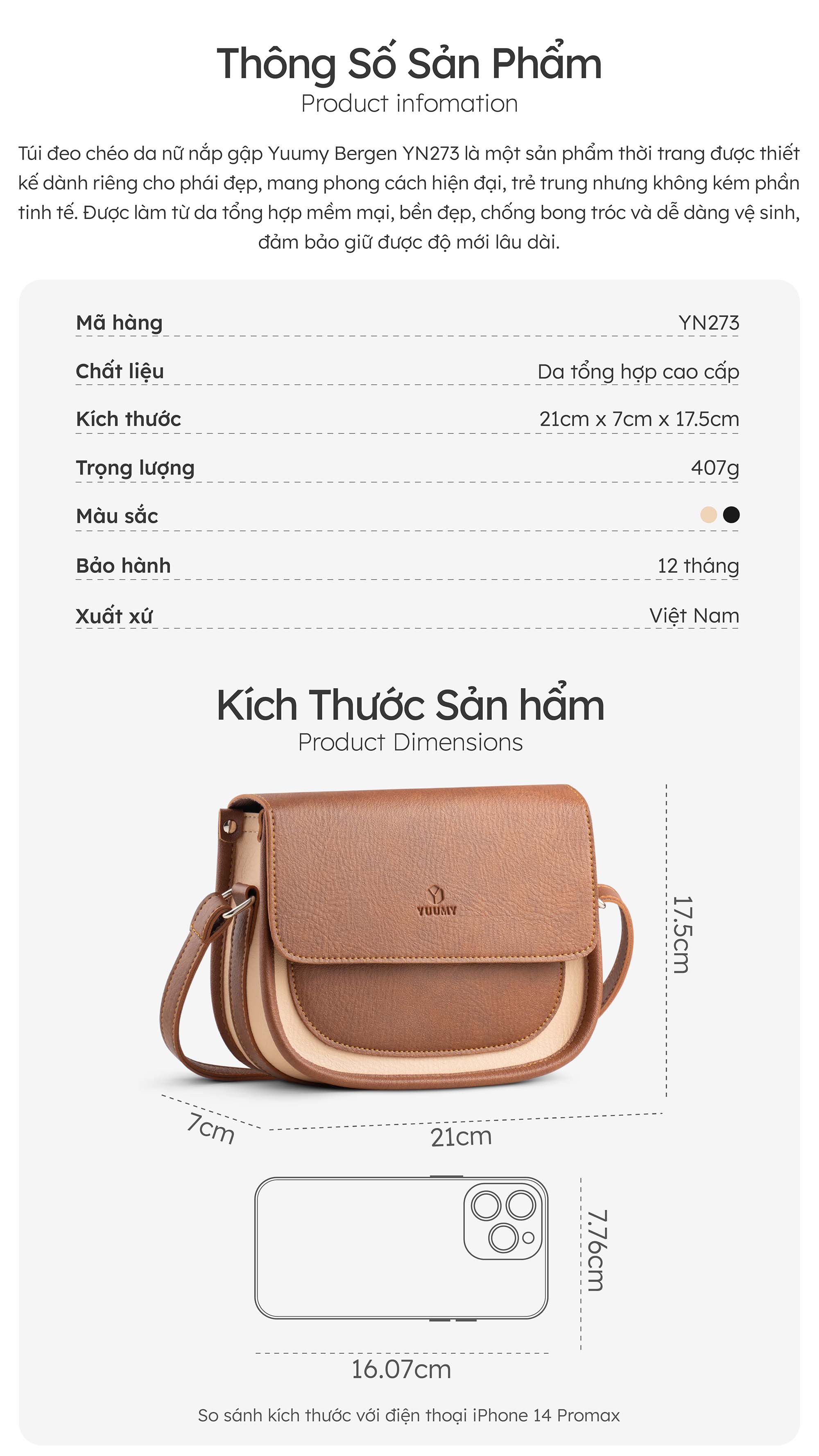 Túi Yuumy YN273 màu đen