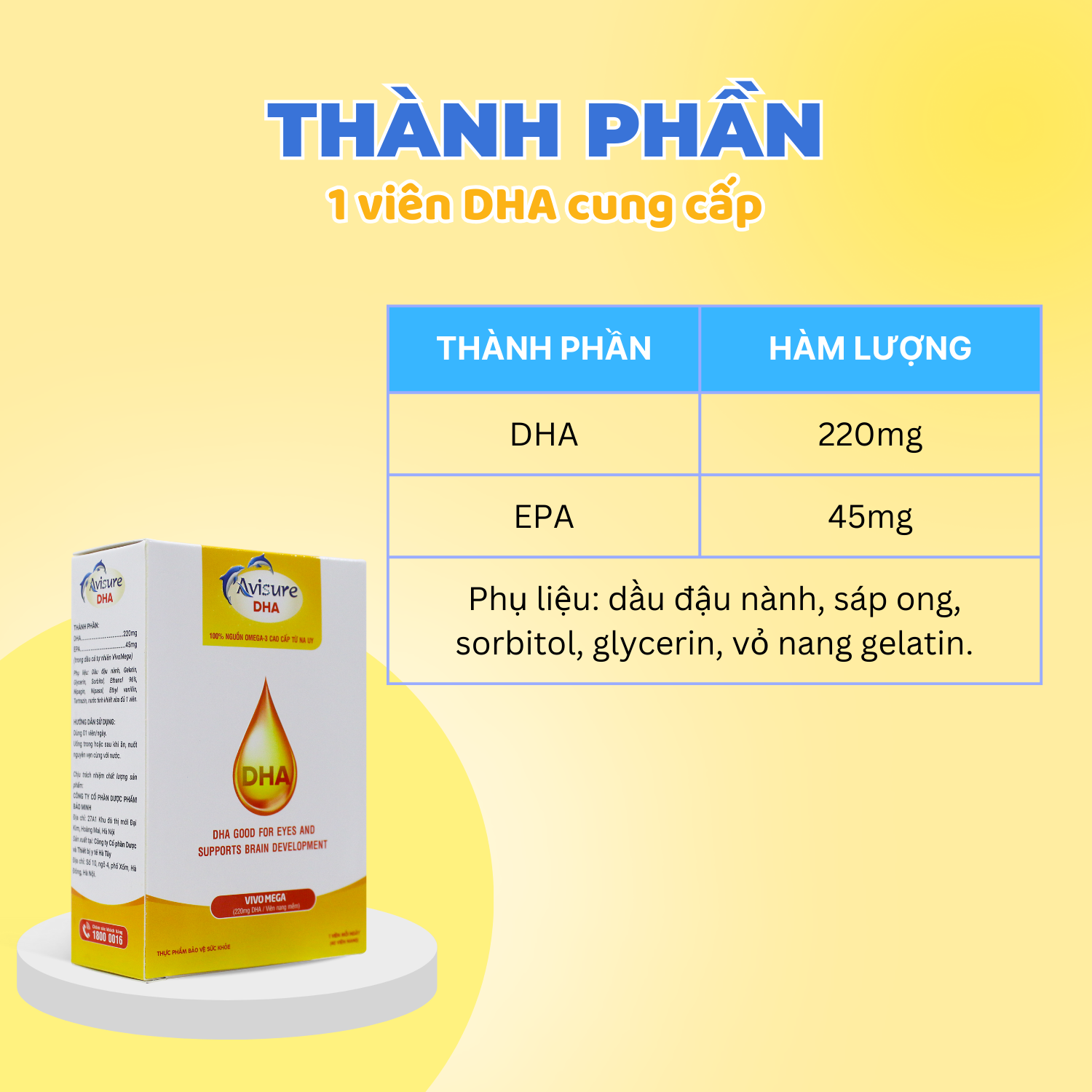 Mô tả DHA cho bà bầu Avisure giúp phát triển trí não, bé trí thông minh khỏe mạnh hộp 40 viên - 1