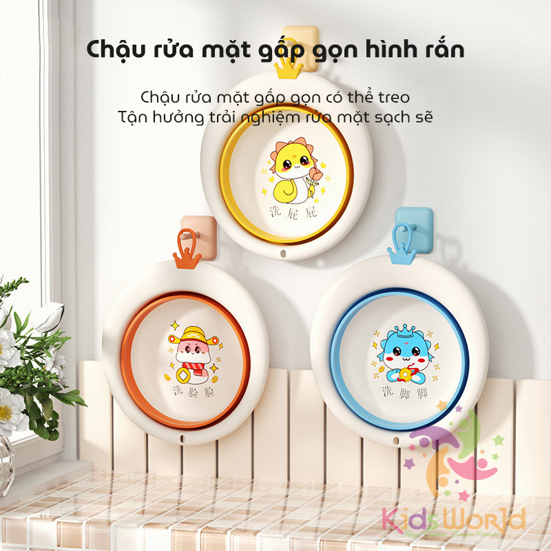Mô tả Chậu rửa mặt gấp gọn cho bé siêu tiện lợi hình thú KidAndMom, đa dạng hình ảnh màu sắc - 6