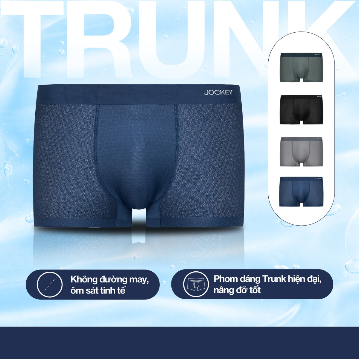 Mô tả Combo 3 Quần lót Nam Jockey Trunk không đường may - J4058 - 4