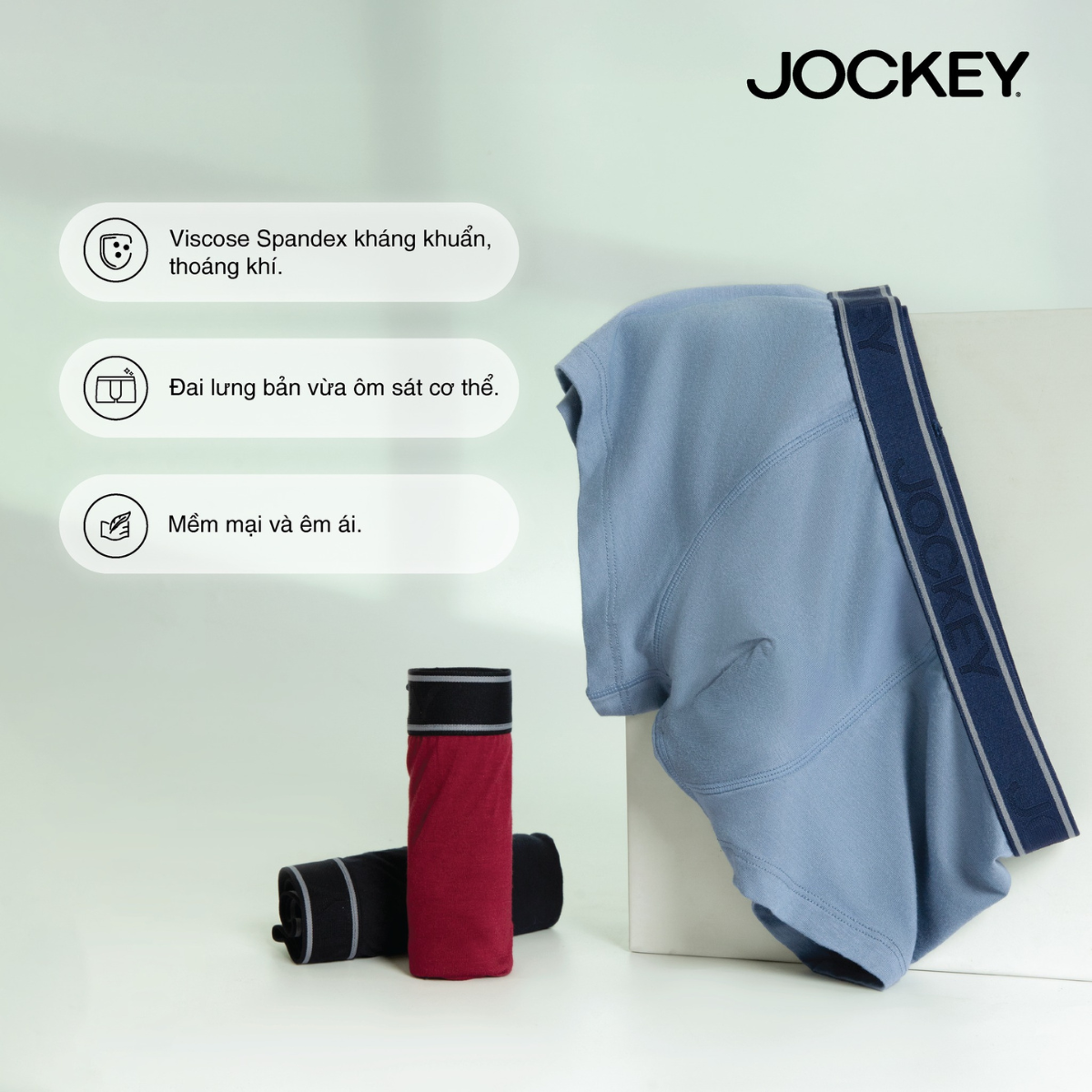 Mô tả Combo 3 quần lót nam Jockey Viscose dáng Brief - J4021 - 1