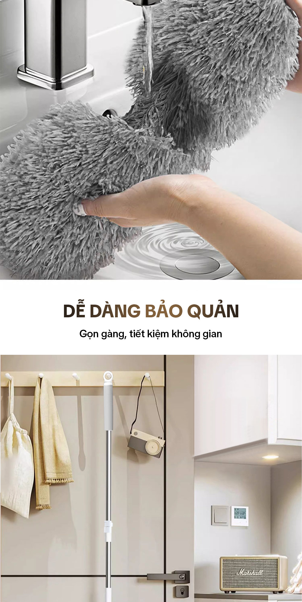 Mô tả Chổi Phủi Bụi Trần Nhà, Cây Phủi Bụi Đa Năng Cán Nhôm Tăng Giảm Độ Dài Parroti Sky - SK02 - 10