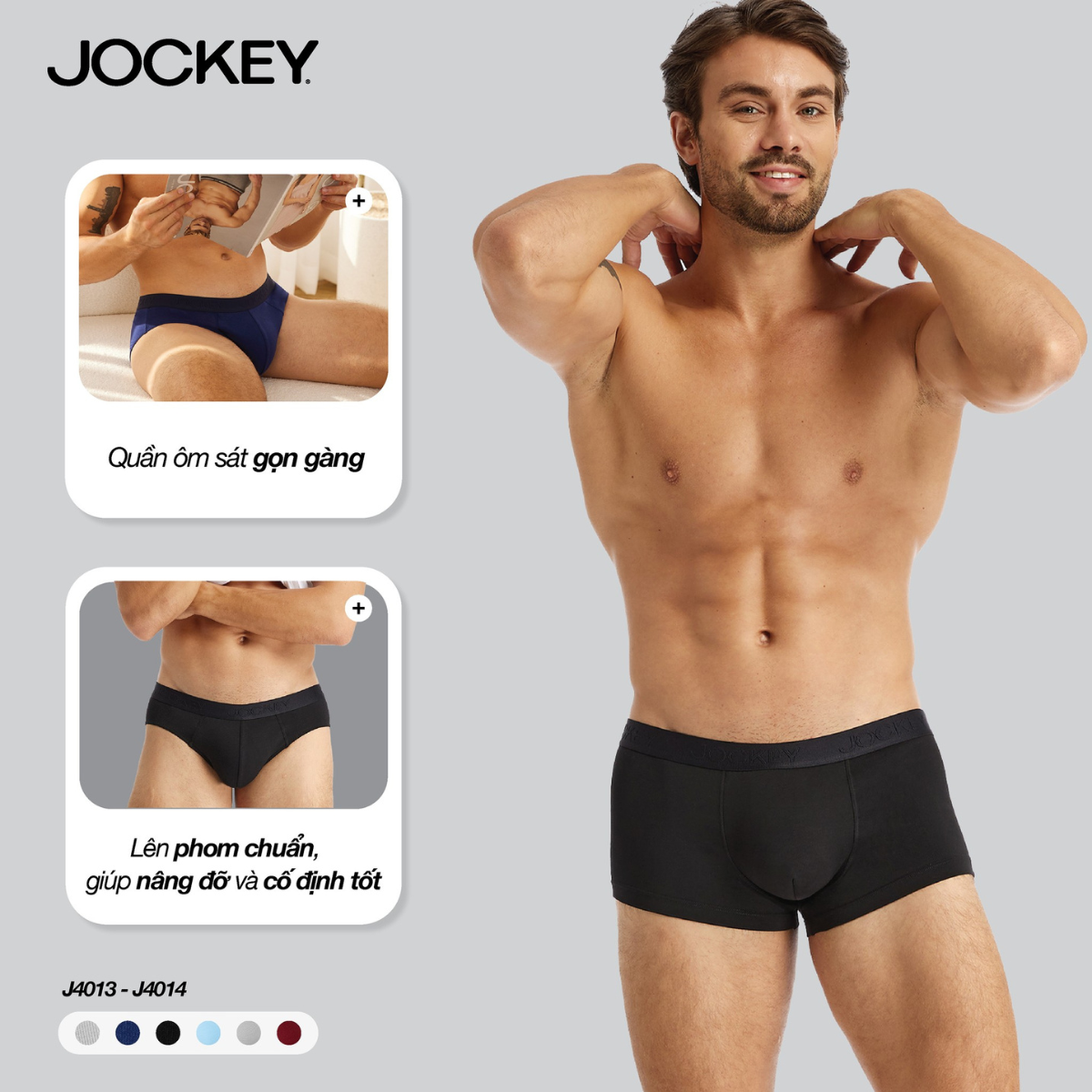Mô tả Combo 3 Quần lót Nam Jockey Cotton 4 chiều dáng trunk - J4014 - 3