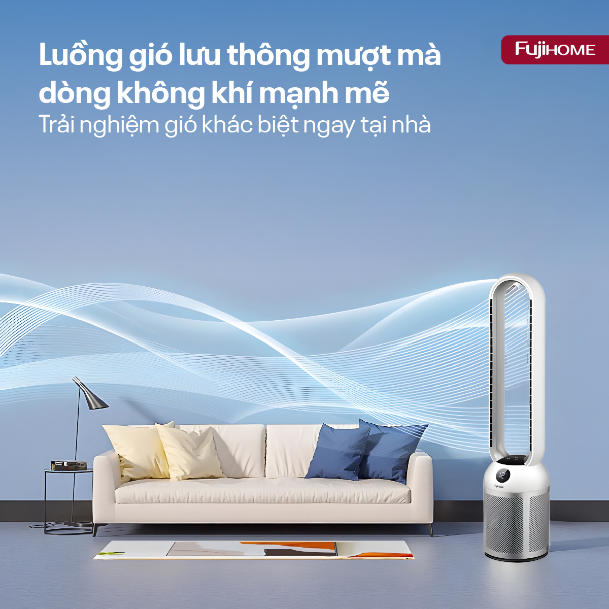Mô tả Quạt không cánh FUJIHOME BF307DC tích hợp lọc không khí bằng ion, màng lọc Ion bạc - Bảo hành 24 tháng - 2