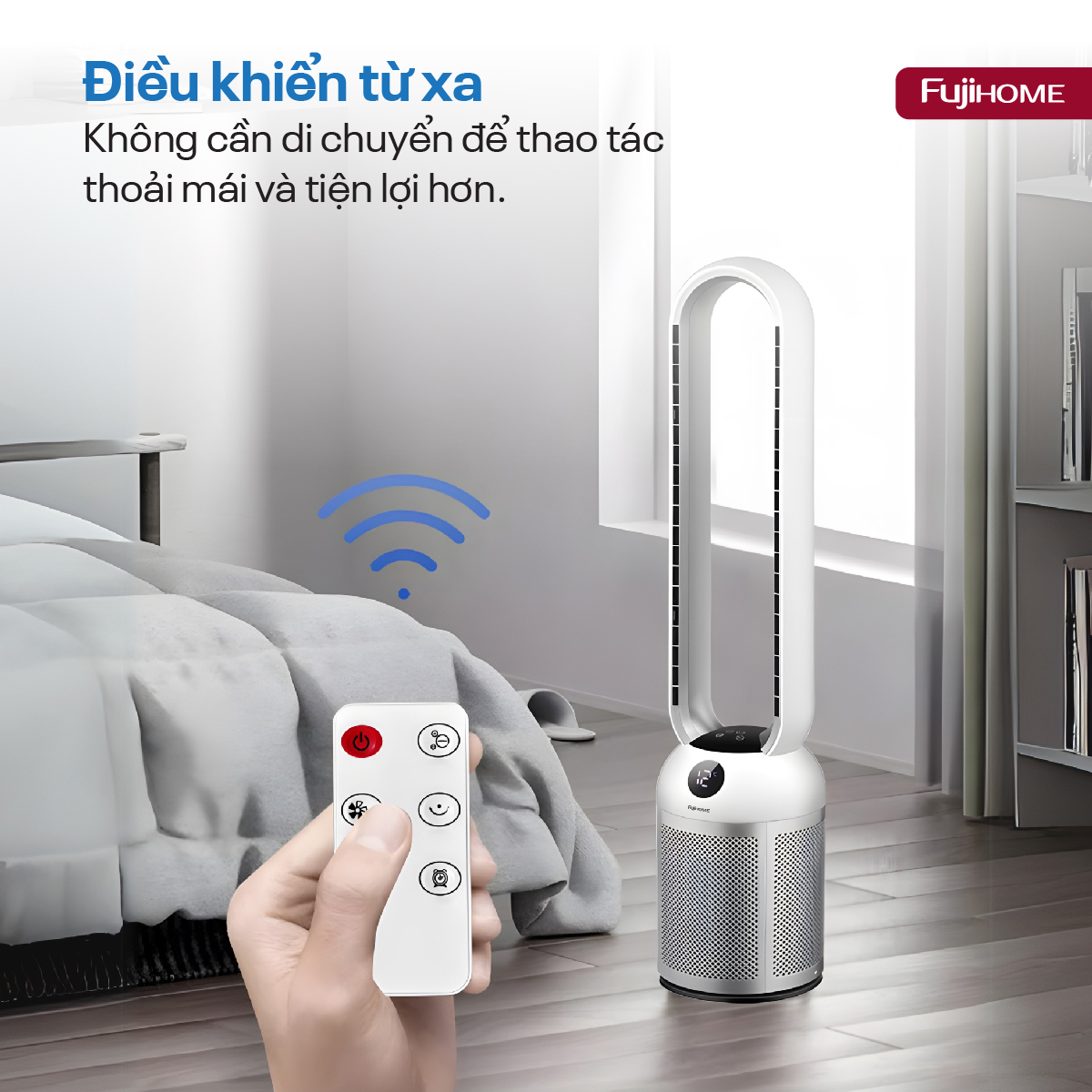 Mô tả Quạt không cánh FUJIHOME BF307DC tích hợp lọc không khí bằng ion, màng lọc Ion bạc - Bảo hành 24 tháng - 8