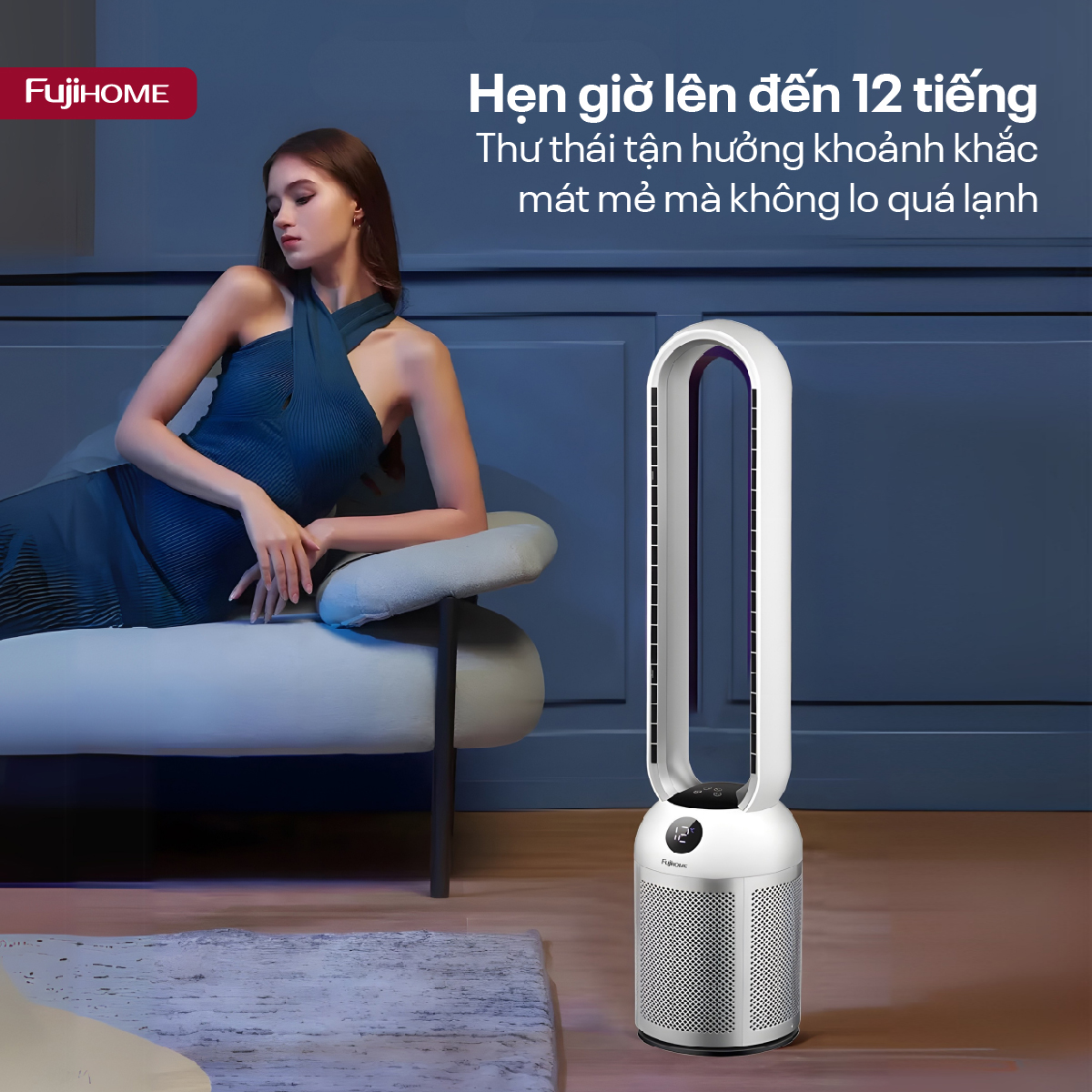 Mô tả Quạt không cánh FUJIHOME BF307DC tích hợp lọc không khí bằng ion, màng lọc Ion bạc - Bảo hành 24 tháng - 9