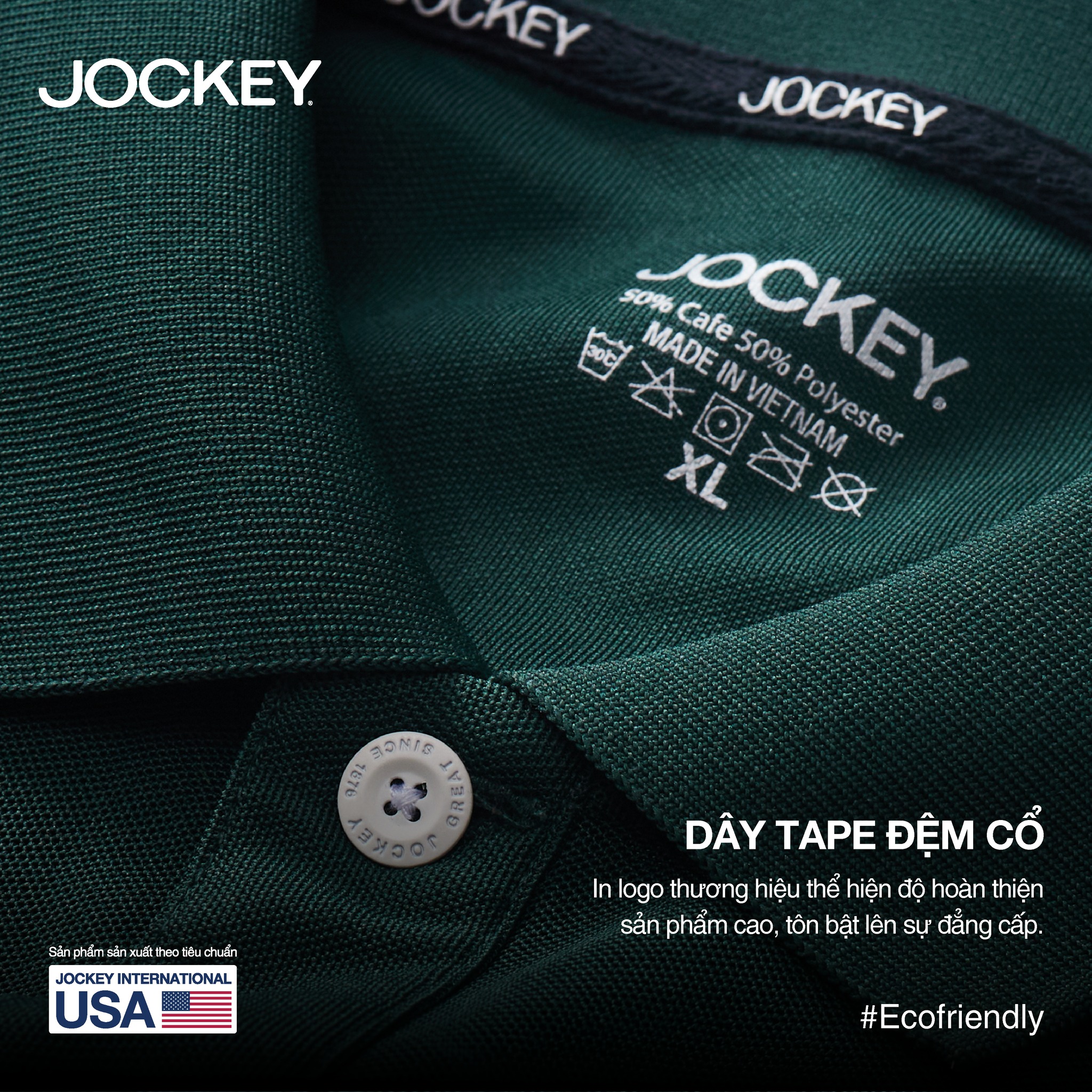 Mô tả Áo Polo Nam Jockey poly cafe thêu logo Full Boy - J4027 - 2