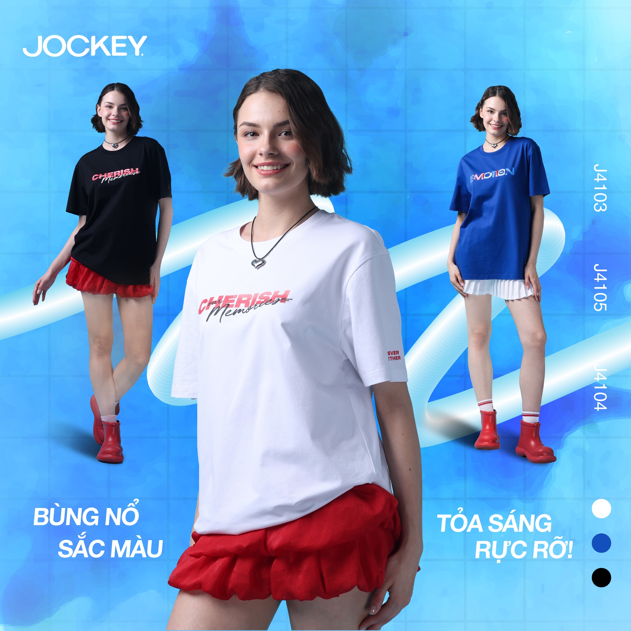 Mô tả Áo T - Shirt Jockey Unisex Nam Nữ in họa tiết - J4103 - 1