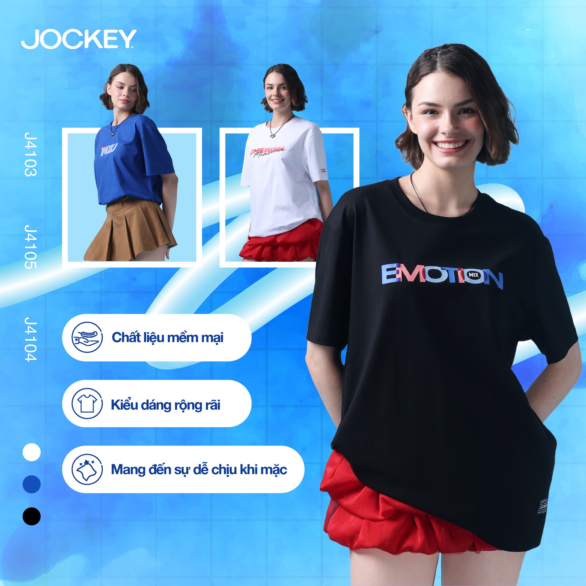 Mô tả Áo T - Shirt Jockey Unisex Nam Nữ in họa tiết - J4103 - 2