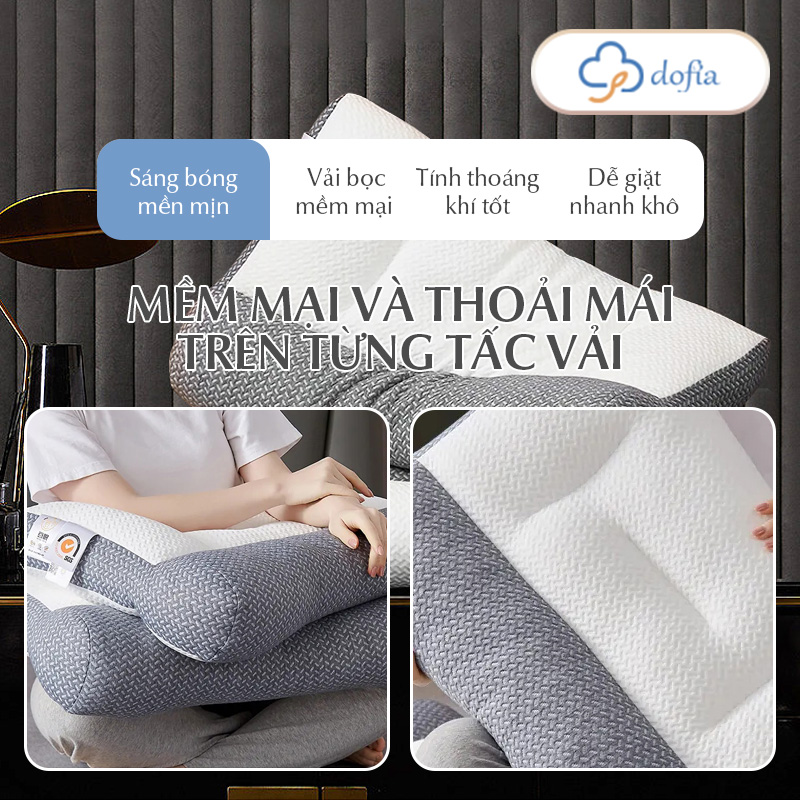 Mô tả Gối công thái học Dofia chống đau mỏi cổ vai gáy Dofia sợi bông 3d êm ái DF-P001A - 7