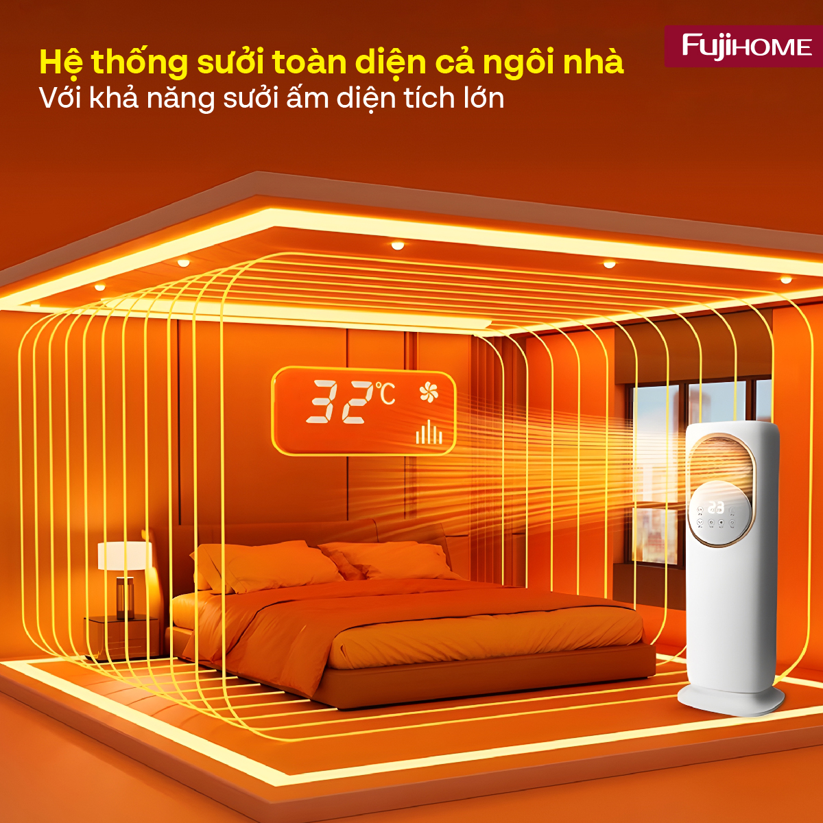 Mô tả Quạt Làm Mát, Sưởi Ấm và Tạo ẩm 4 mùa Fujihome AC01 Màn hình điều khiển LED cảm ứng - BH 24 tháng - 10