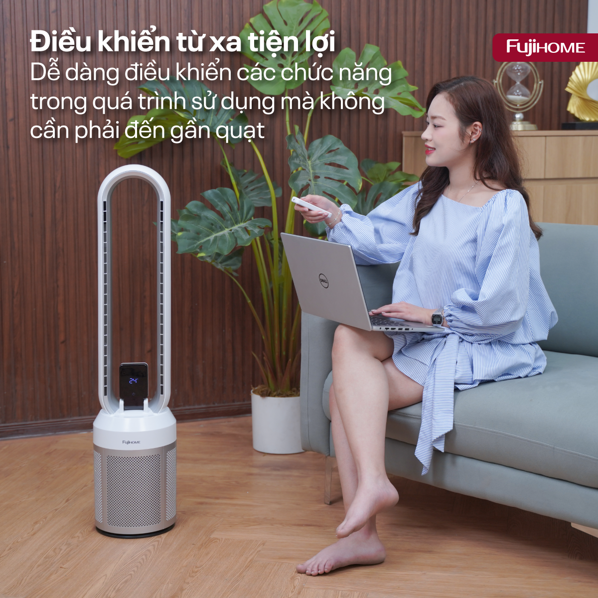 Mô tả Quạt không cánh FUJIHOME BF308DC tích hợp lọc không khí bằng ion, màng lọc Ion bạc - Bảo hành 24 tháng - 11