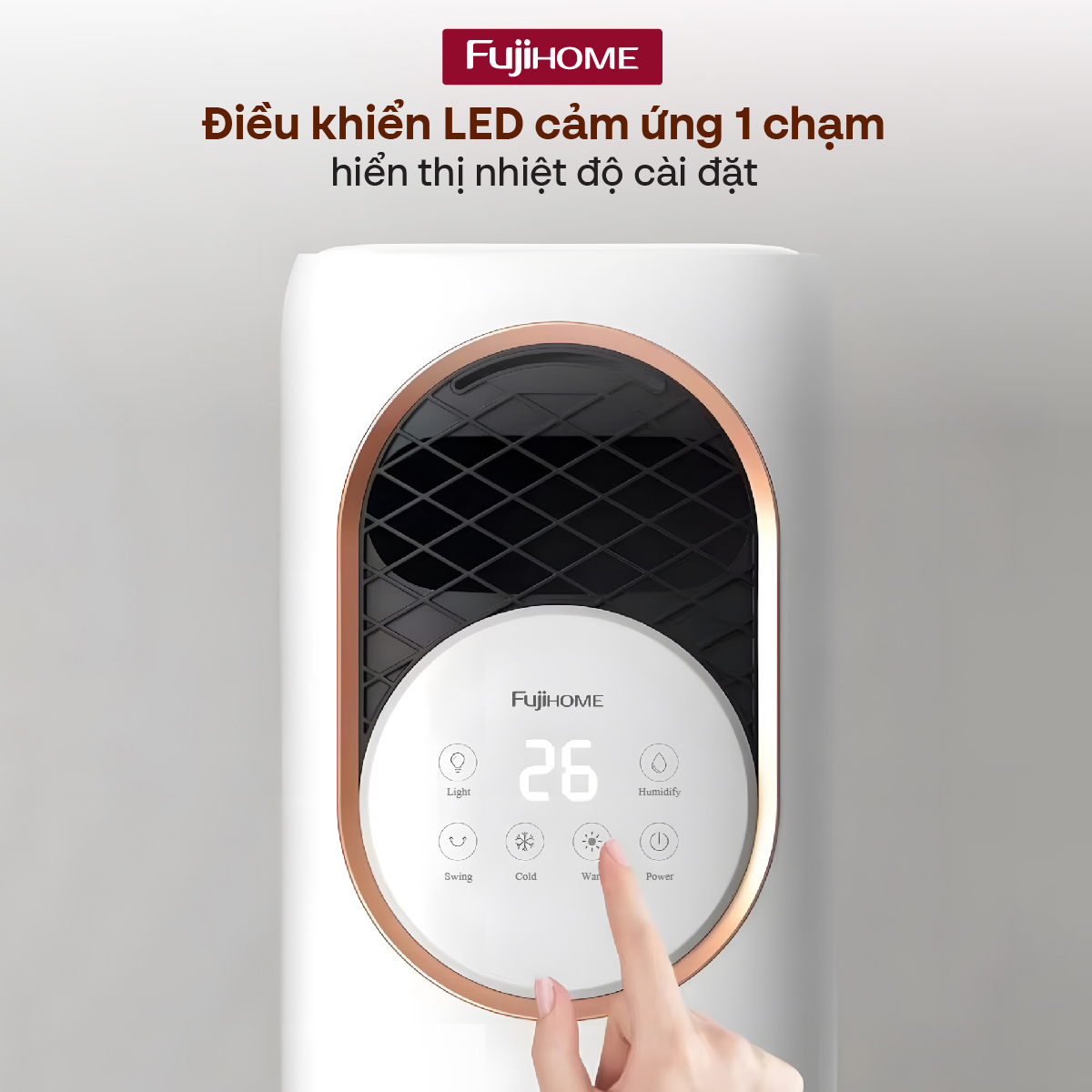 Mô tả Quạt Làm Mát, Sưởi Ấm và Tạo ẩm 4 mùa Fujihome AC01 Màn hình điều khiển LED cảm ứng - BH 24 tháng - 4