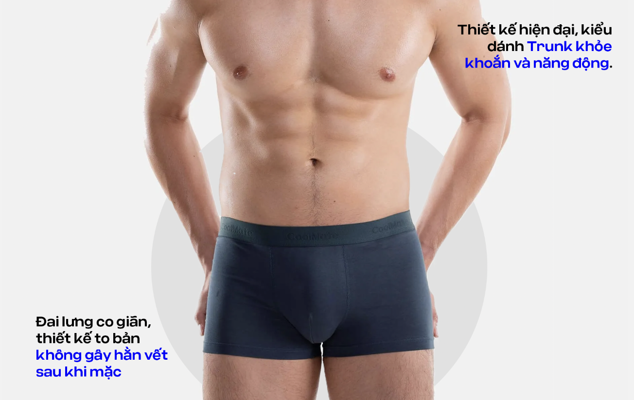 Mô tả Combo 5 quần lót sịp nam Trunk Cotton co giãn thoải mái Coolmate (màu ngẫu nhiên) - 4