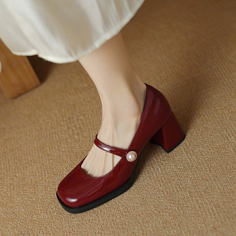 Mô tả Giày cao gót nữ quai dán ngọc FAROSA -TH121 giày nữ đế cao 7cm chất da bóng lên chân cực sang chảnh - 2