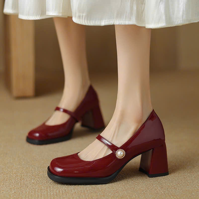Mô tả Giày cao gót nữ quai dán ngọc FAROSA -TH121 giày nữ đế cao 7cm chất da bóng lên chân cực sang chảnh - 3