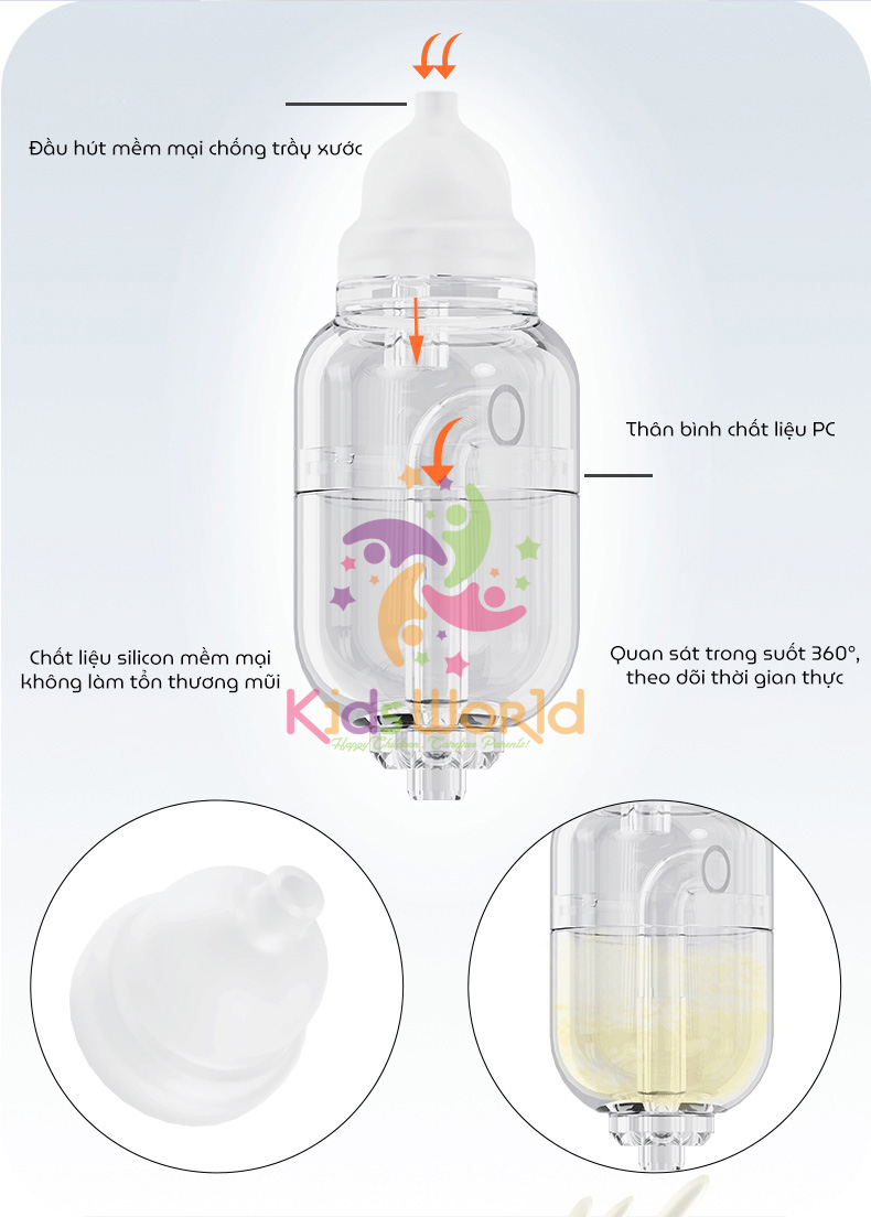 Mô tả Máy hút mũi cho bé sơ sinh Hello Nasal phiên bản nâng cấp Deluxe Edittion kèm 2 đầu hút silicon - 5