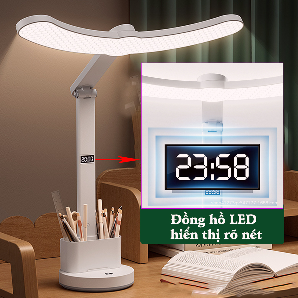 Mô tả Đèn học tích điện, Sipanic để bàn học đọc sách làm việc, cảm ứng chạm 3 chế độ ánh sáng - 3