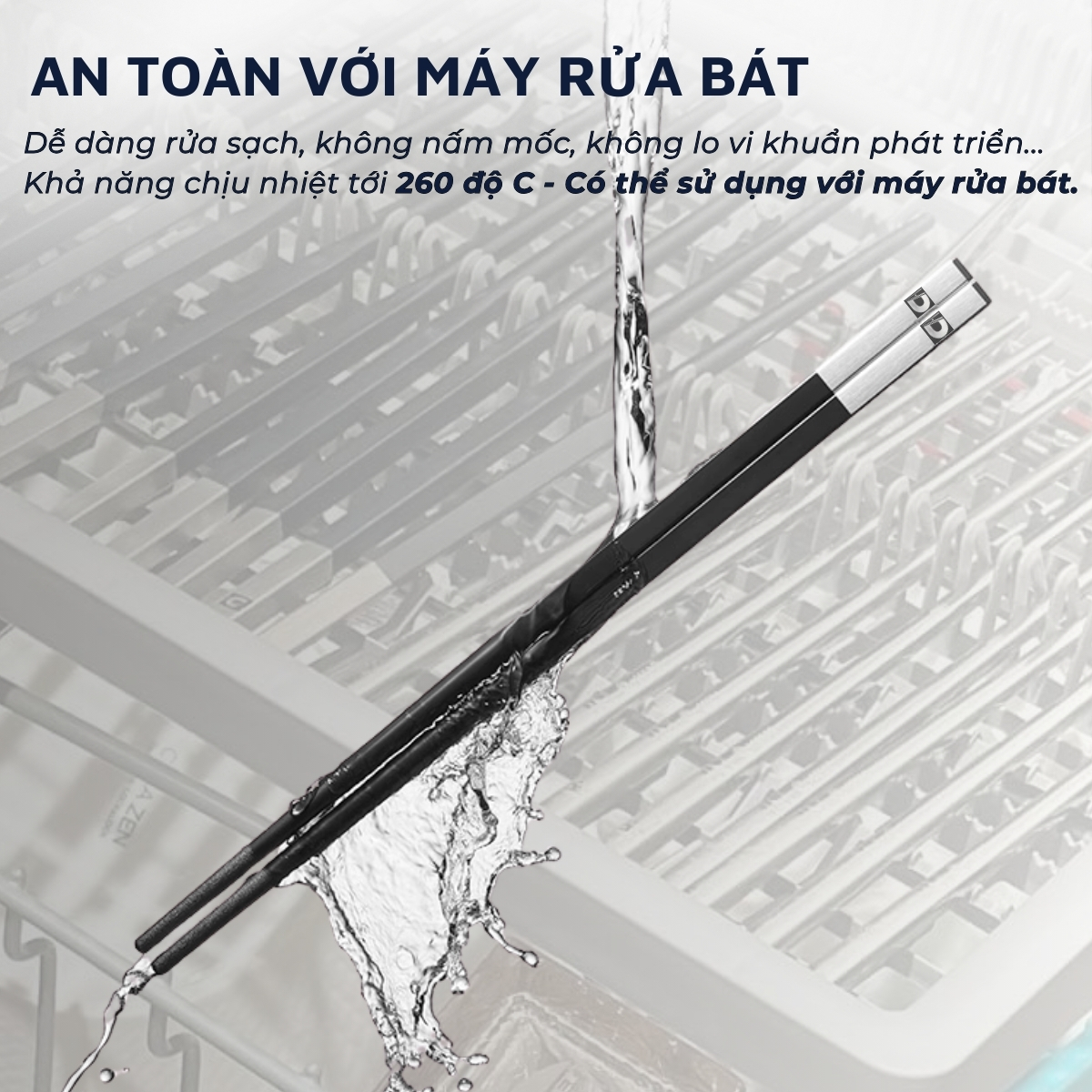 Mô tả Đũa nhựa PPS sợi thủy tinh DandiHome kết hợp Inox 304 DandiHome cao cấp, chống trượt, chống nấm mốc - 5