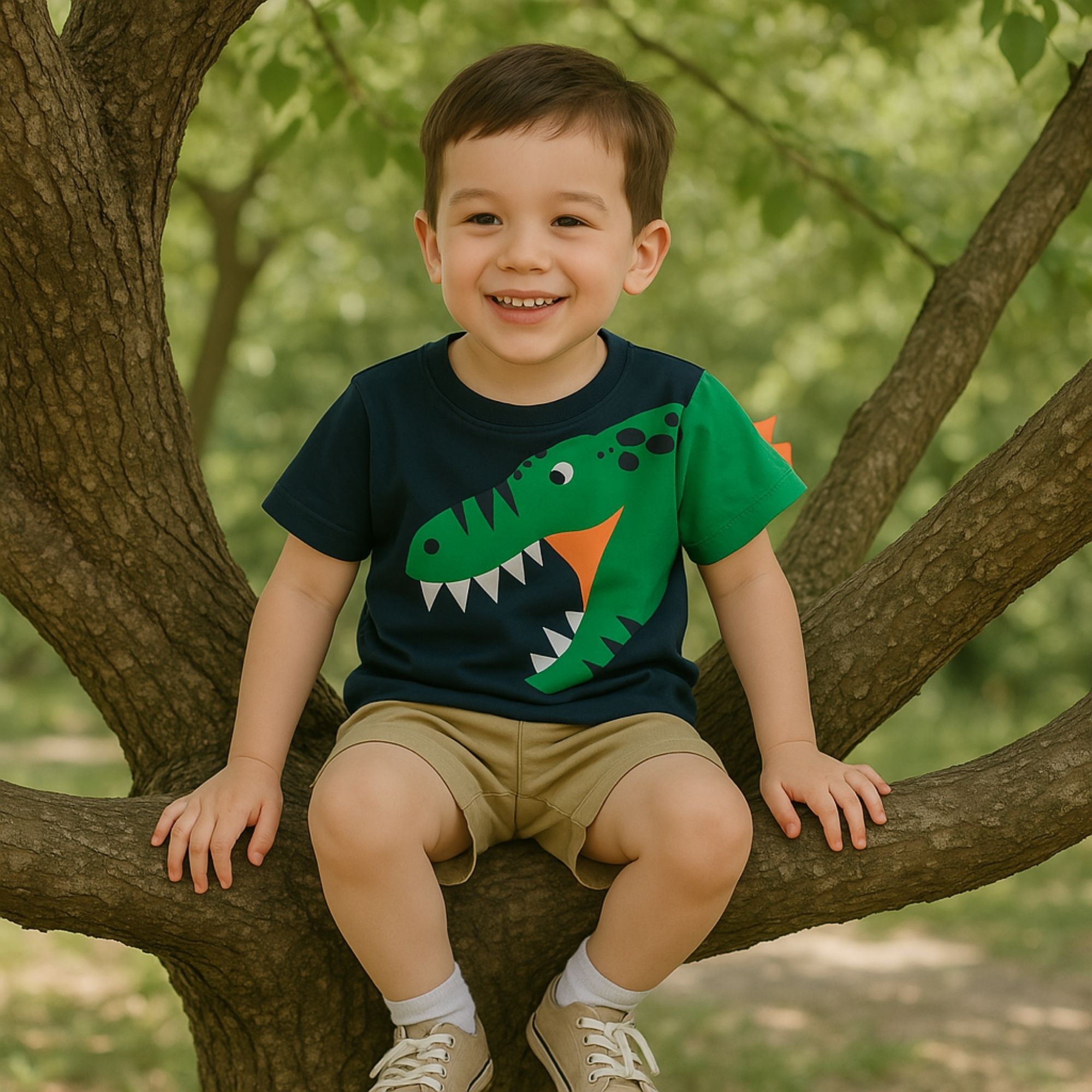 Mô tả Áo thun bé trai ngắn tay 27Kids áo cộc nam vải Cotton cho trẻ từ 2-10 tuổi BSTS8 - 3