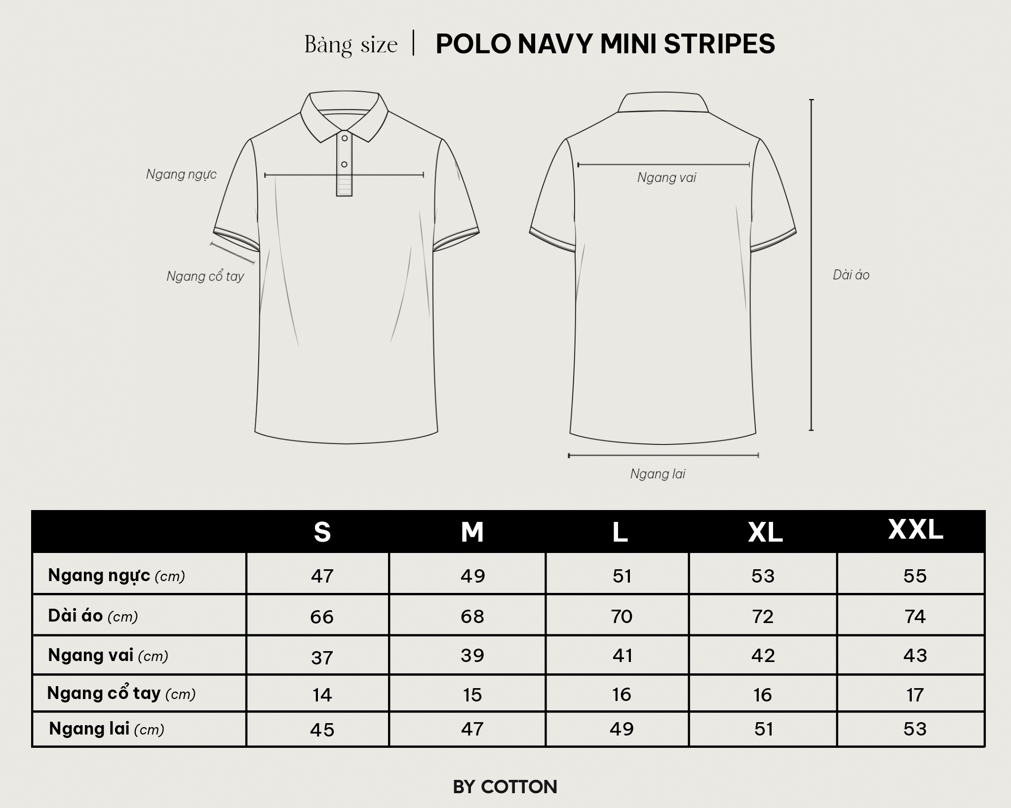Mô tả Áo Thun Polo Nam Cao Cấp Phối Sọc Nhuyễn Màu Xanh Đen BY COTTON - 4