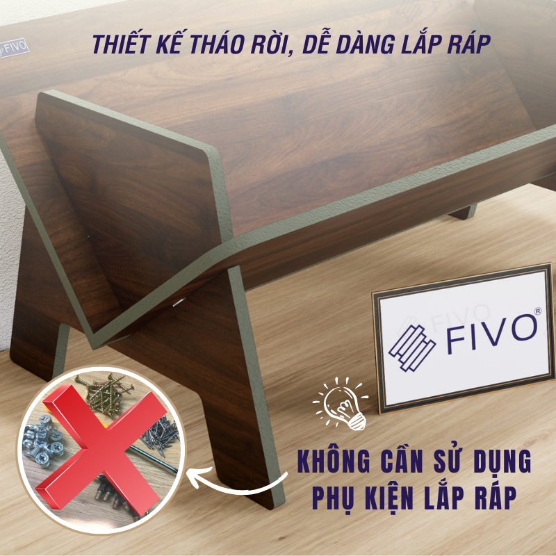 Chất liệu gỗ MDF Kệ sách gỗ để bàn FB29 FIVO