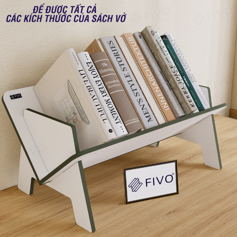 Kệ sách gỗ để bàn FB29 FIVO trên bàn làm việc