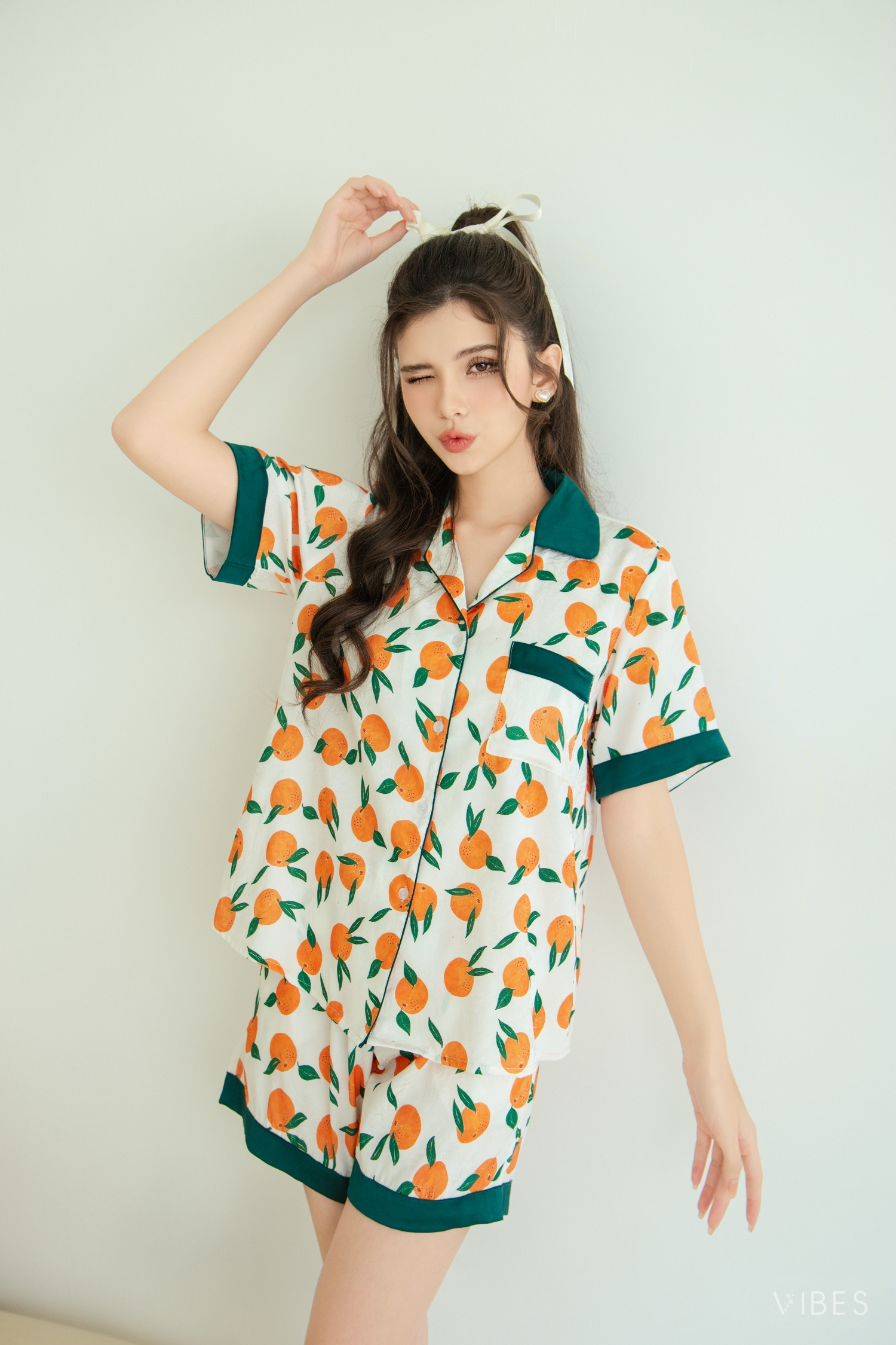 Mô tả VIBES Đồ bộ Pijama ngắn Lụa Gấm cao cấp họa tiết dễ thương Bee Py Set - 6