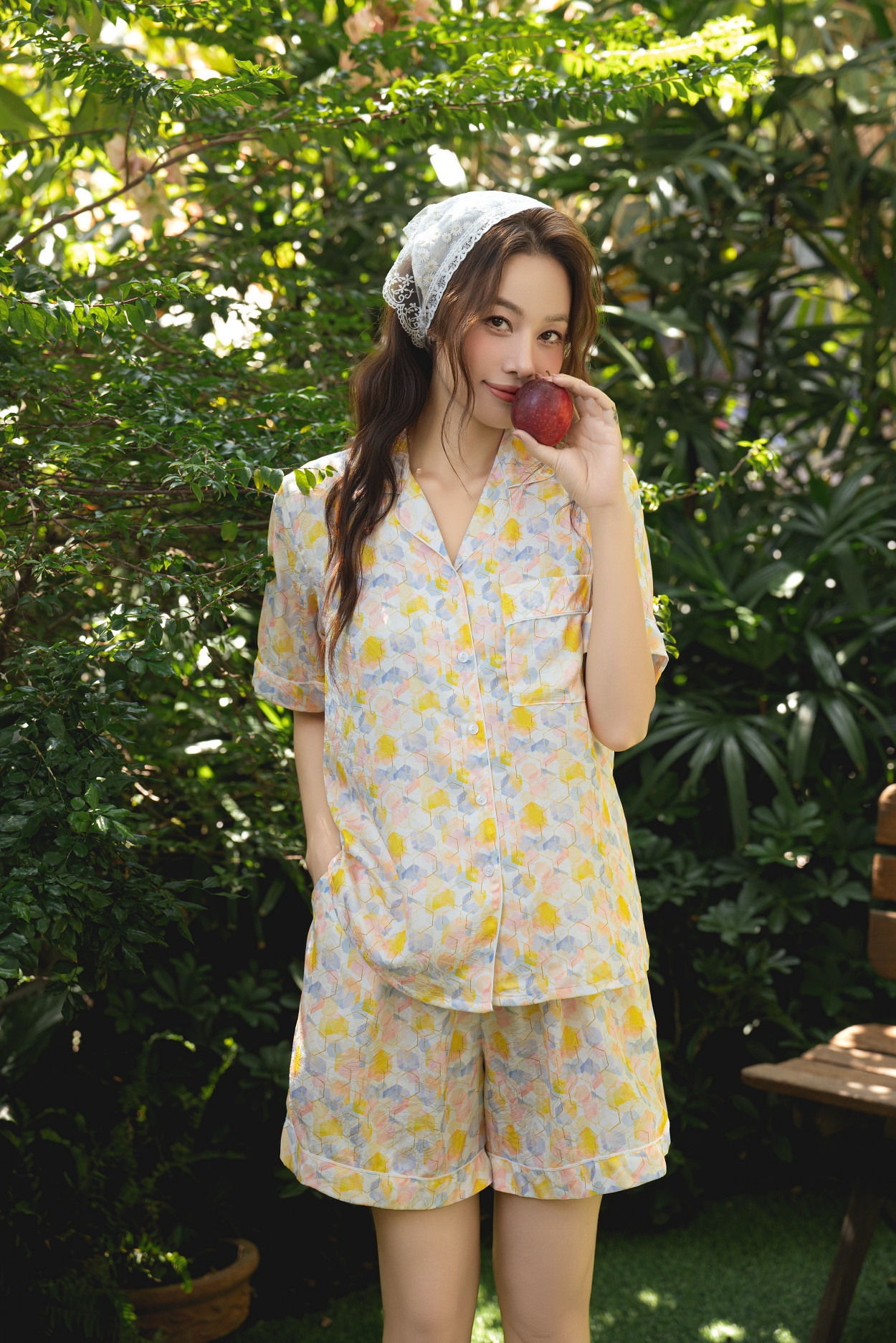Mô tả VIBES Đồ bộ Pijama ngắn Lụa Gấm cao cấp họa tiết dễ thương Bee Py Set - 7