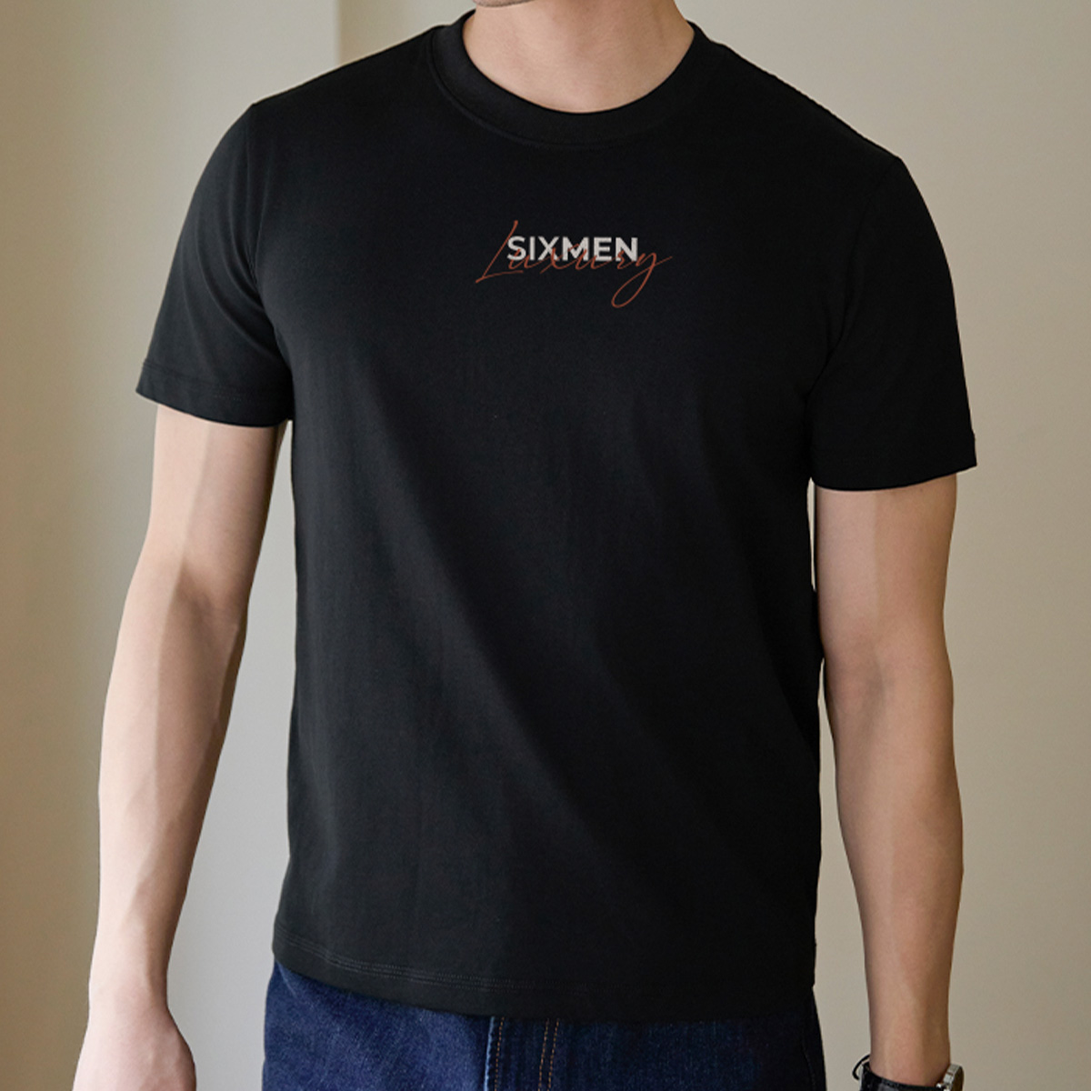Mô tả Áo thun nam TSHIRT SIXMEN LUXURY Ver 1 cổ tròn vải cotton cao cấp co giãn, thoáng mát, thanh lịch - 3