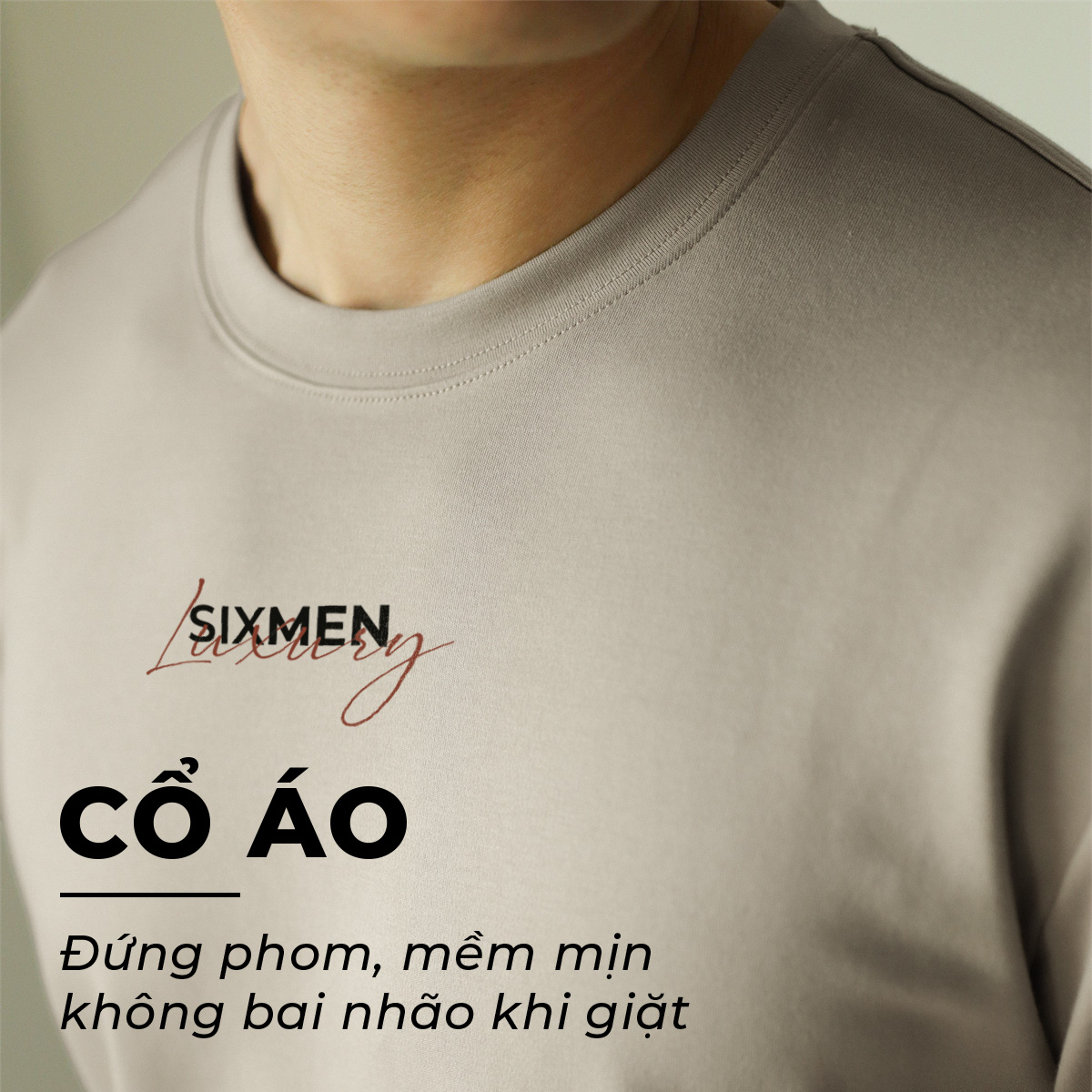 Mô tả Áo thun nam TSHIRT SIXMEN LUXURY Ver 1 cổ tròn vải cotton cao cấp co giãn, thoáng mát, thanh lịch - 8