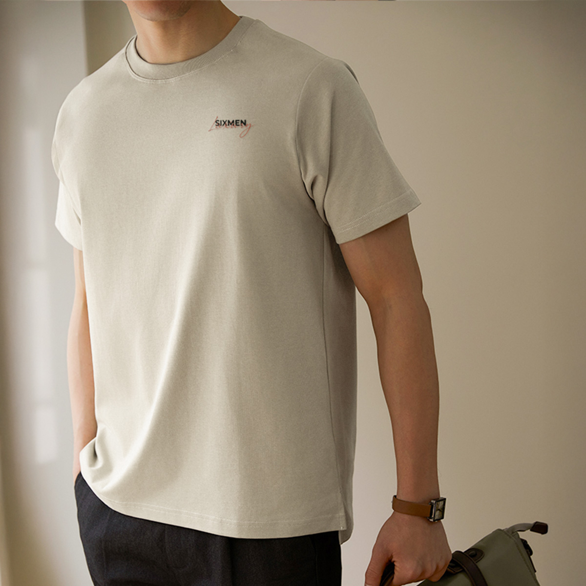 Mô tả Áo thun nam TSHIRT SIXMEN LUXURY Ver 2 cổ tròn vải cotton cao cấp co giãn, thoáng mát, thanh lịch - 2