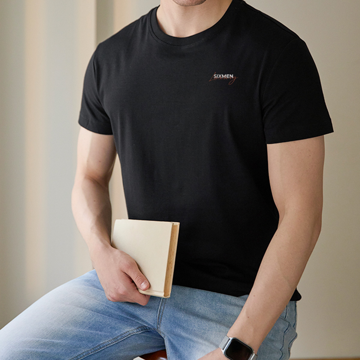 Mô tả Áo thun nam TSHIRT SIXMEN LUXURY Ver 2 cổ tròn vải cotton cao cấp co giãn, thoáng mát, thanh lịch - 4