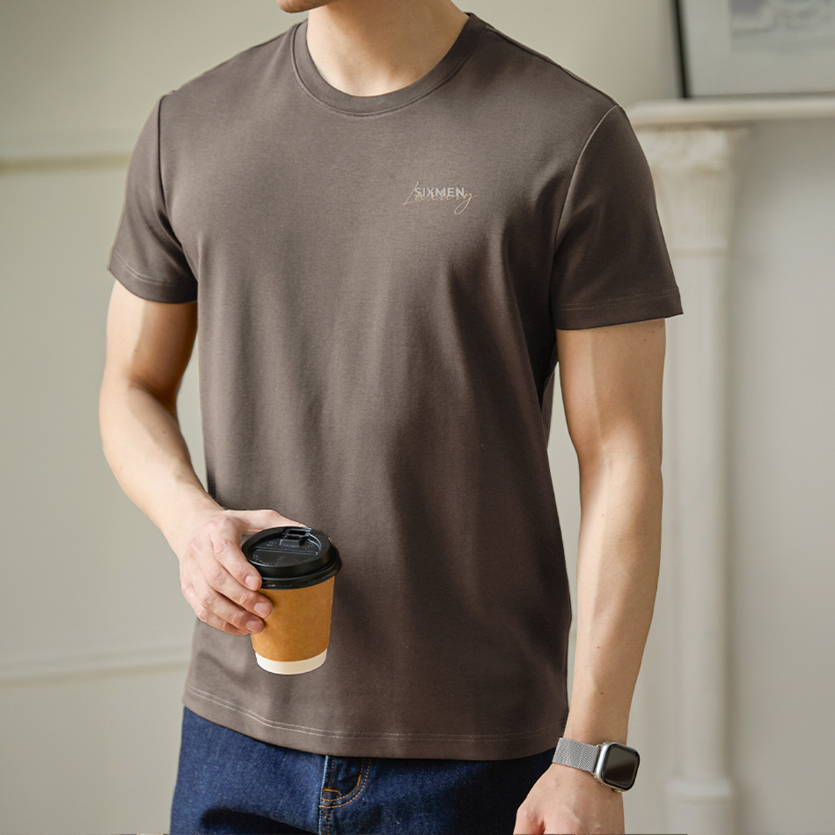 Mô tả Áo thun nam TSHIRT SIXMEN LUXURY Ver 2 cổ tròn vải cotton cao cấp co giãn, thoáng mát, thanh lịch - 7