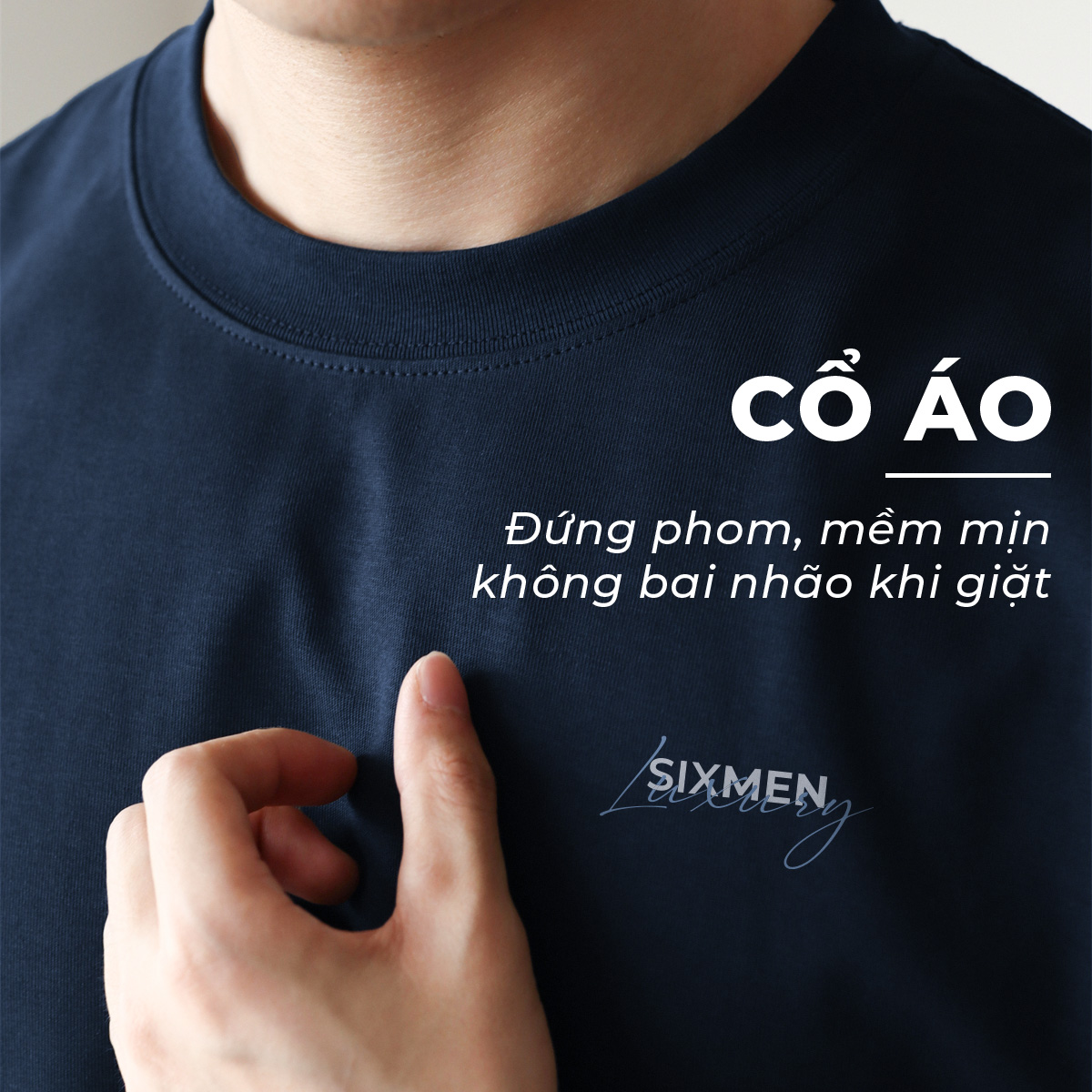 Mô tả Áo thun nam TSHIRT SIXMEN LUXURY Ver 2 cổ tròn vải cotton cao cấp co giãn, thoáng mát, thanh lịch - 8