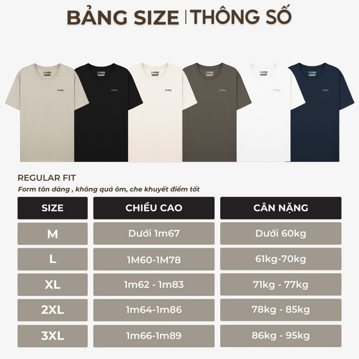 Mô tả Áo thun nam TSHIRT SIXMEN LUXURY Ver 2 cổ tròn vải cotton cao cấp co giãn, thoáng mát, thanh lịch - 11