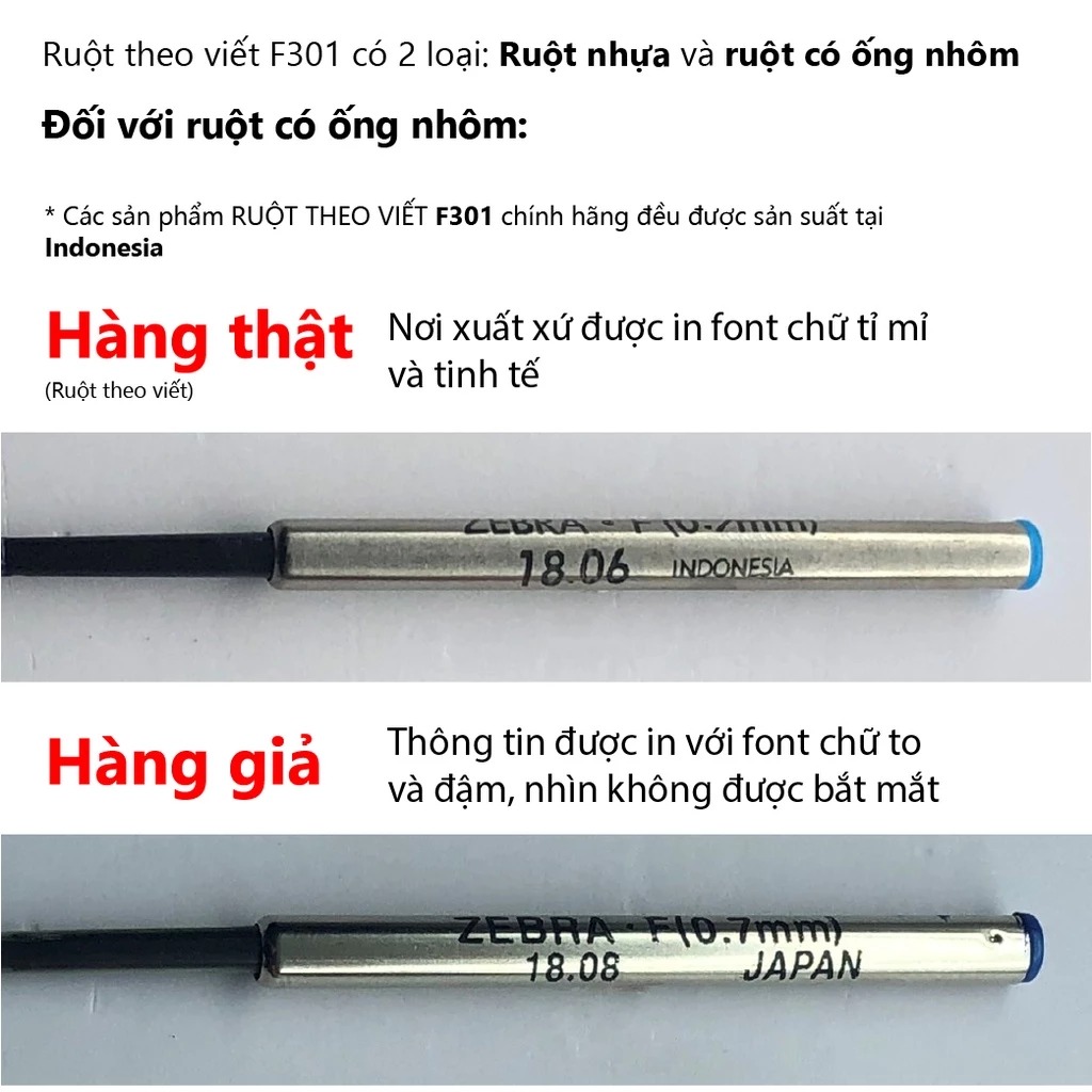Mô tả Bút Bi F.301 0.7mm Zebra Pen Mực Xanh - Vỏ Đỏ Xanh Lá Xanh Dương Đen 12.6g [Chính Hãng] - 1