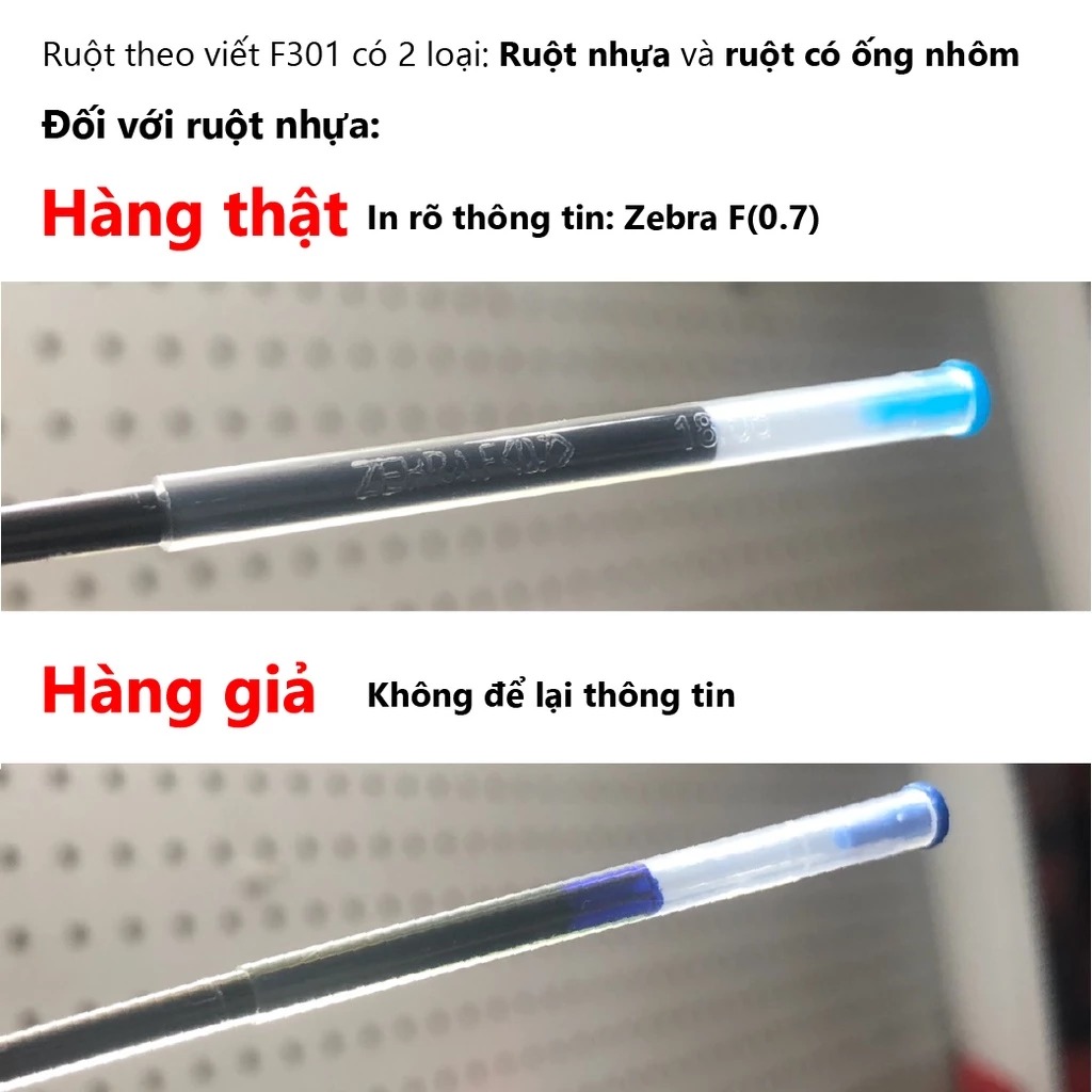 Mô tả Bút Bi F.301 0.7mm Zebra Pen Mực Xanh - Vỏ Đỏ Xanh Lá Xanh Dương Đen 12.6g [Chính Hãng] - 2